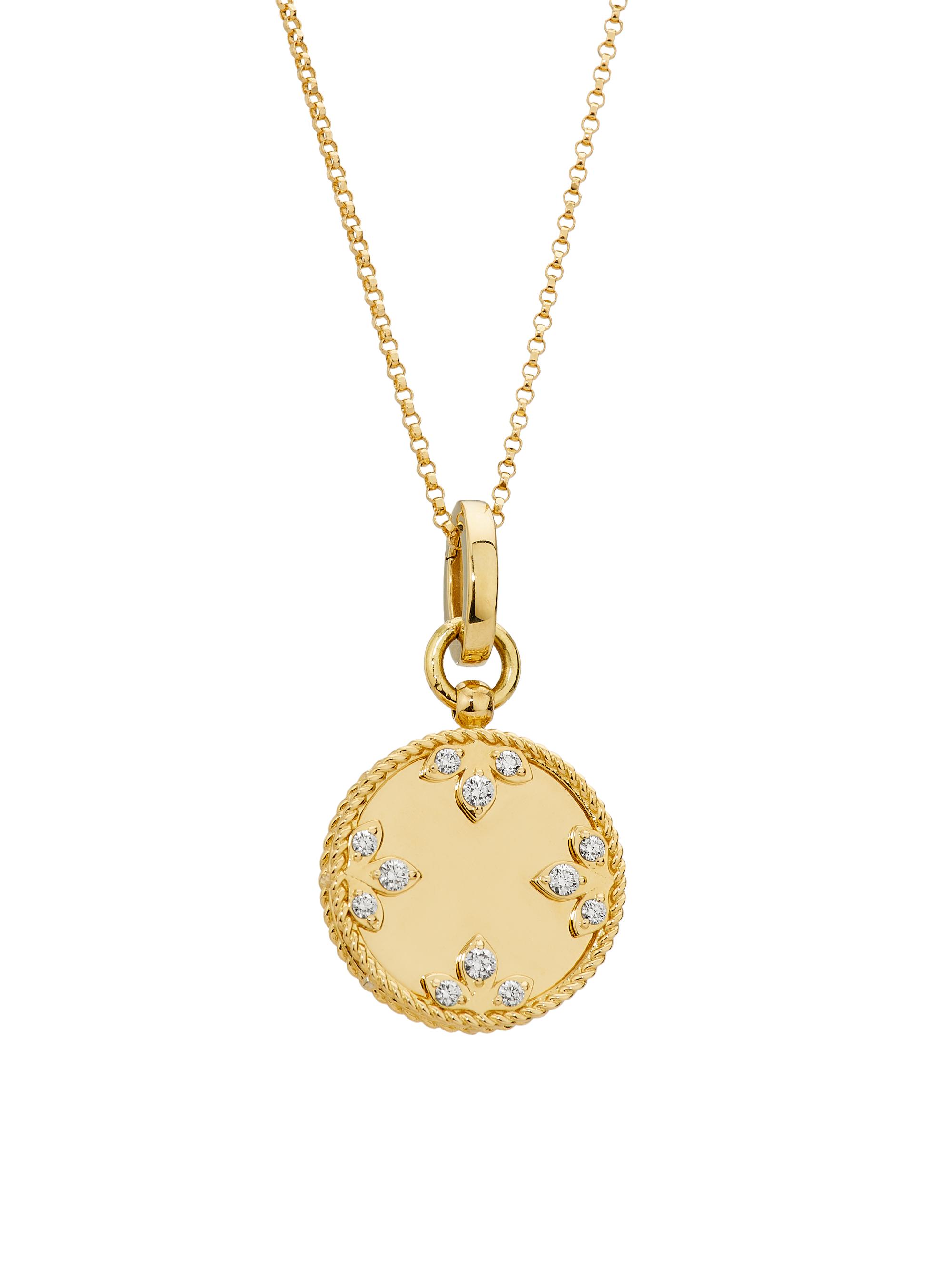 Roberto Coin Women's Venetian Medallion 18K Yellow Gold & 0.20 TCW Diamond Necklace - Yellow Gold