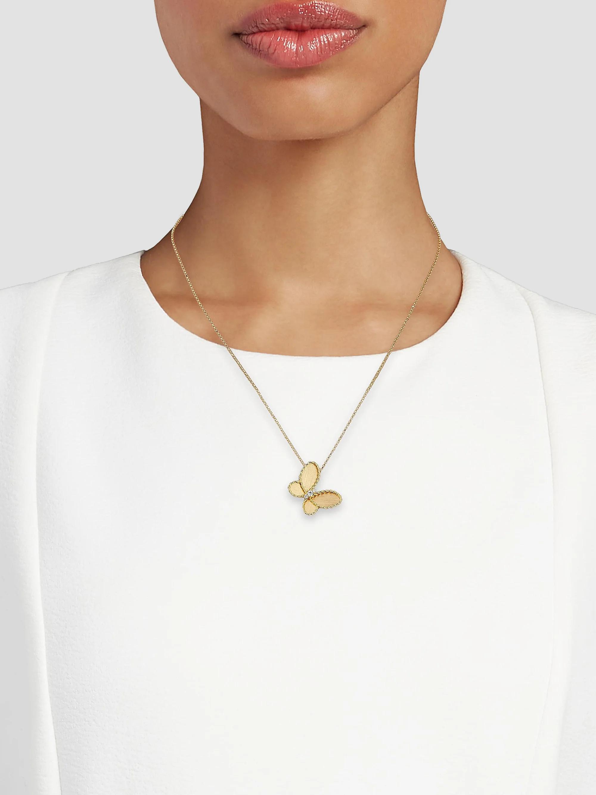 Roberto Coin Jasmine 18K Yellow Gold & 0.06 TCW Diamond Butterfly