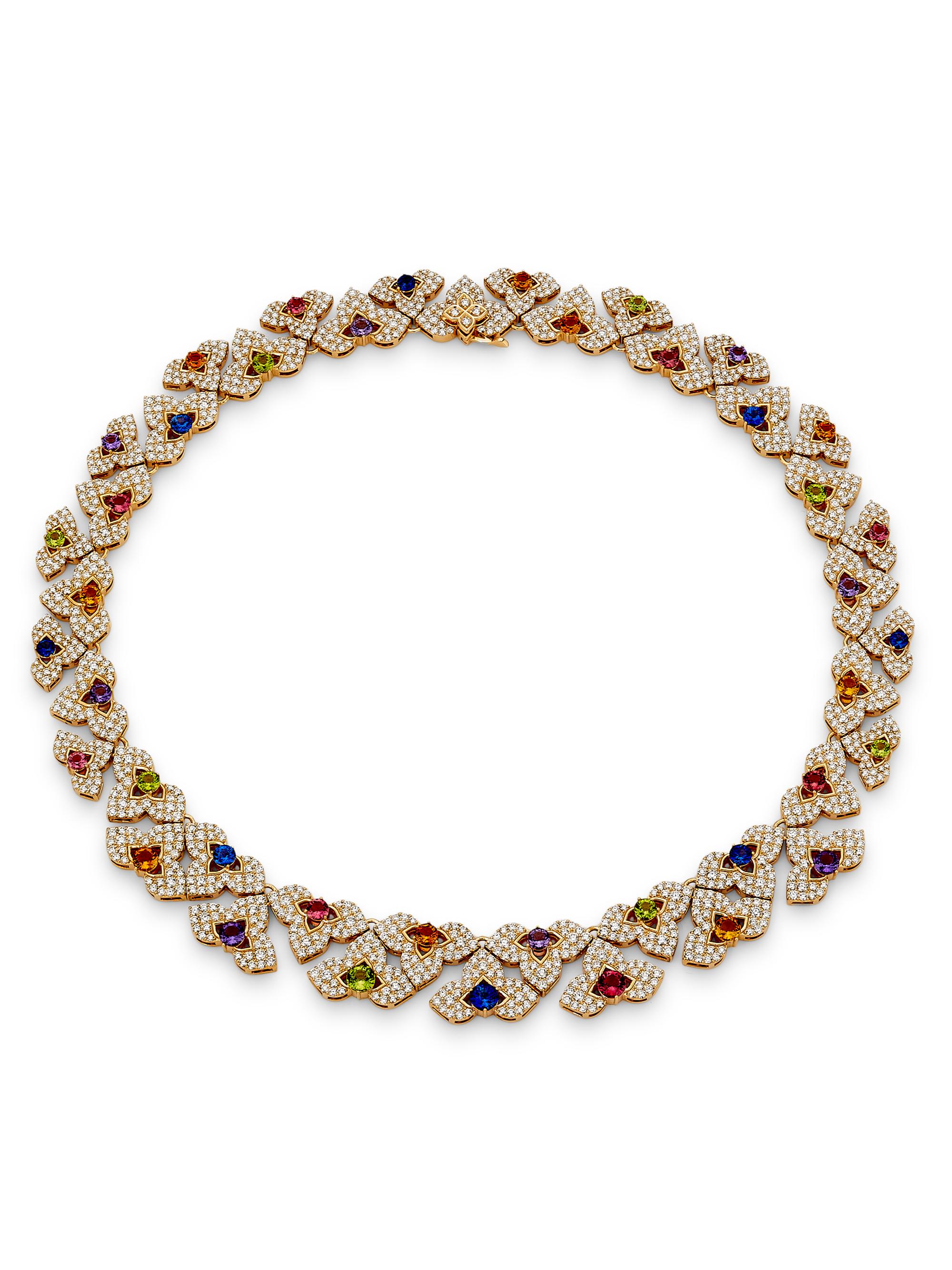 Roberto Coin Women's Venetian Princess Carnivale 18K Rose Gold & Multi-Gemstone Collar Necklace - Rosegold
