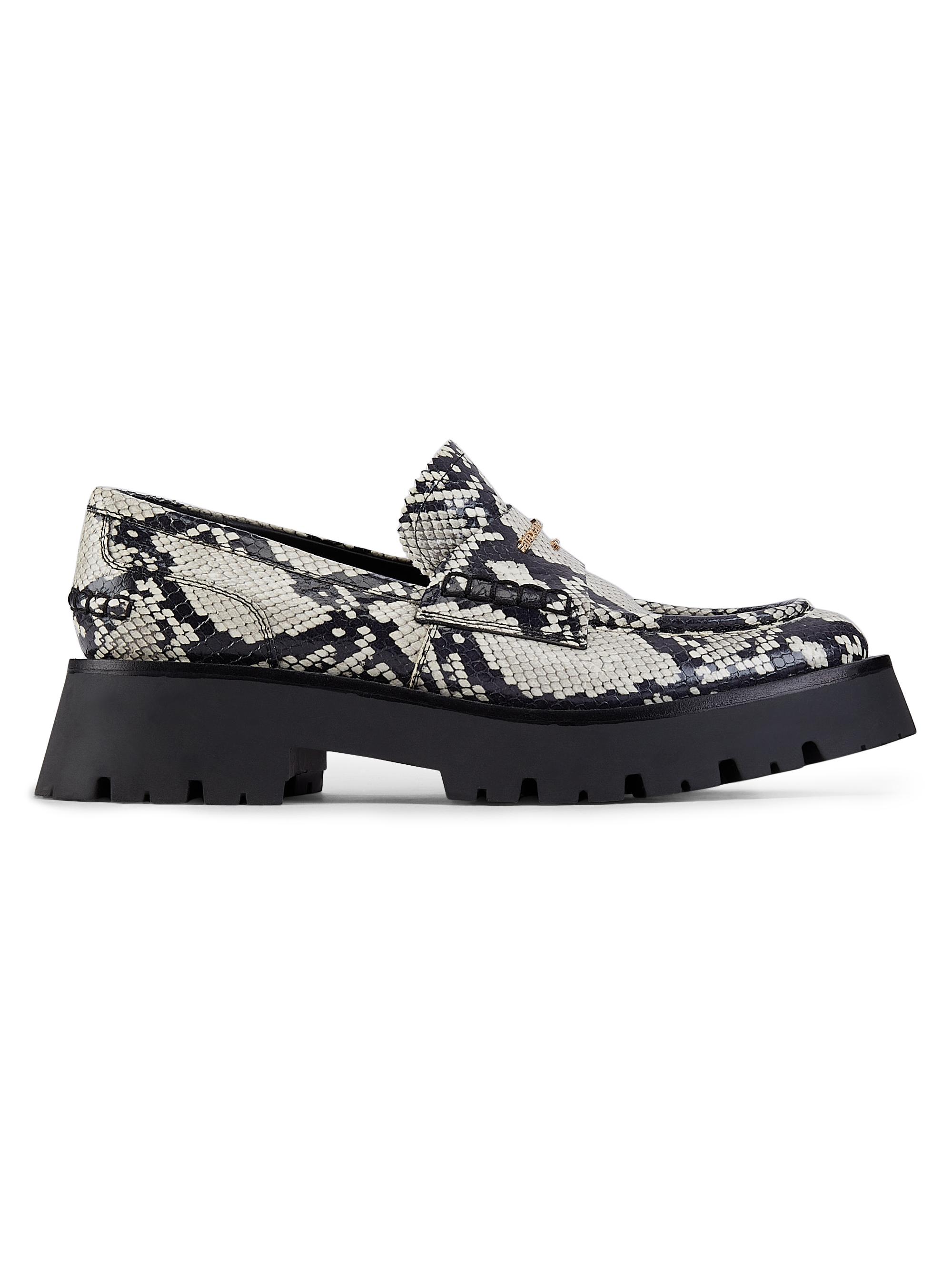 Carter Snake-Print Leather Loafers
