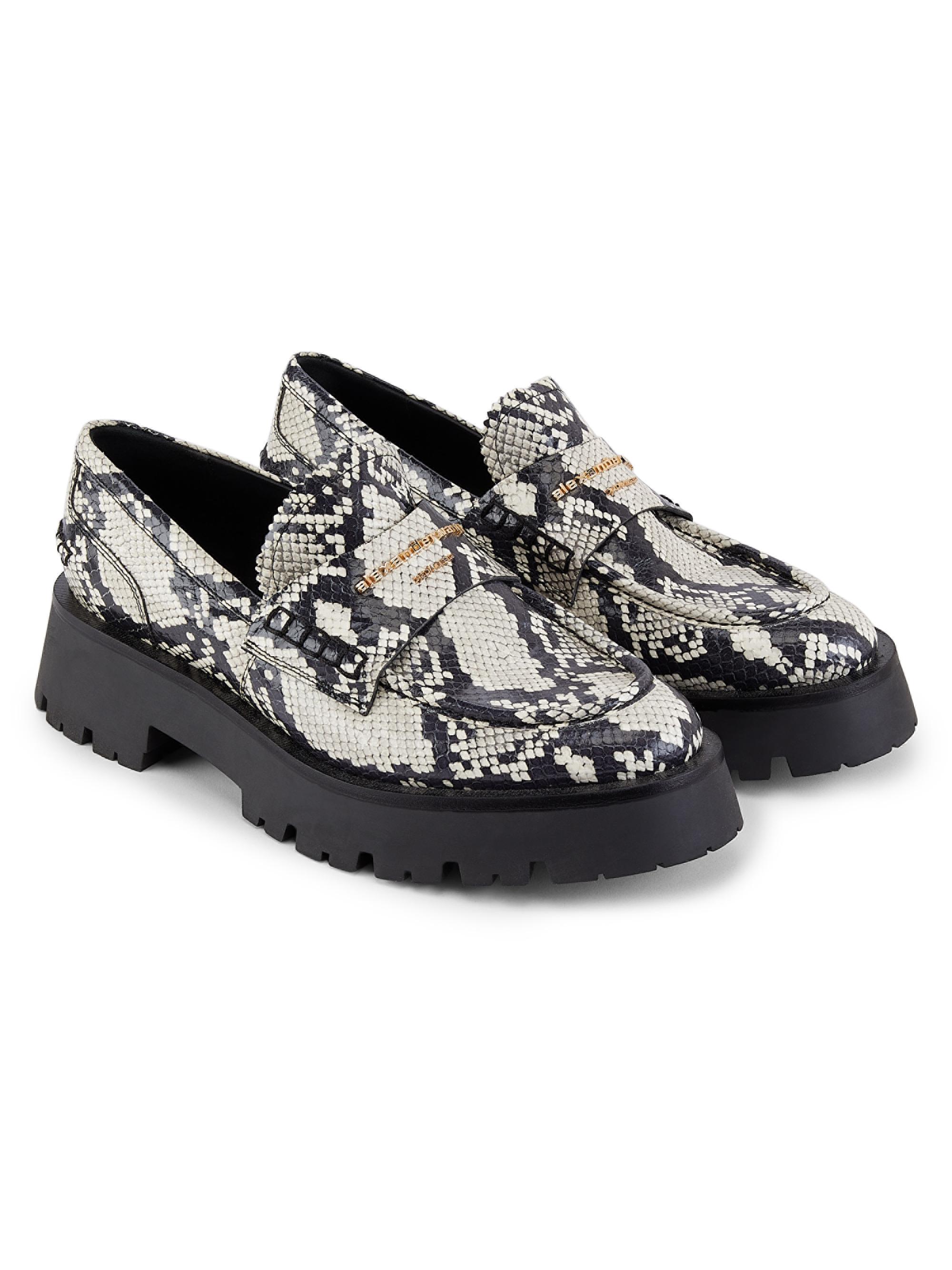 Alexander Wang Carter Snake-Print Leather Loafers | Saks Fifth Avenue