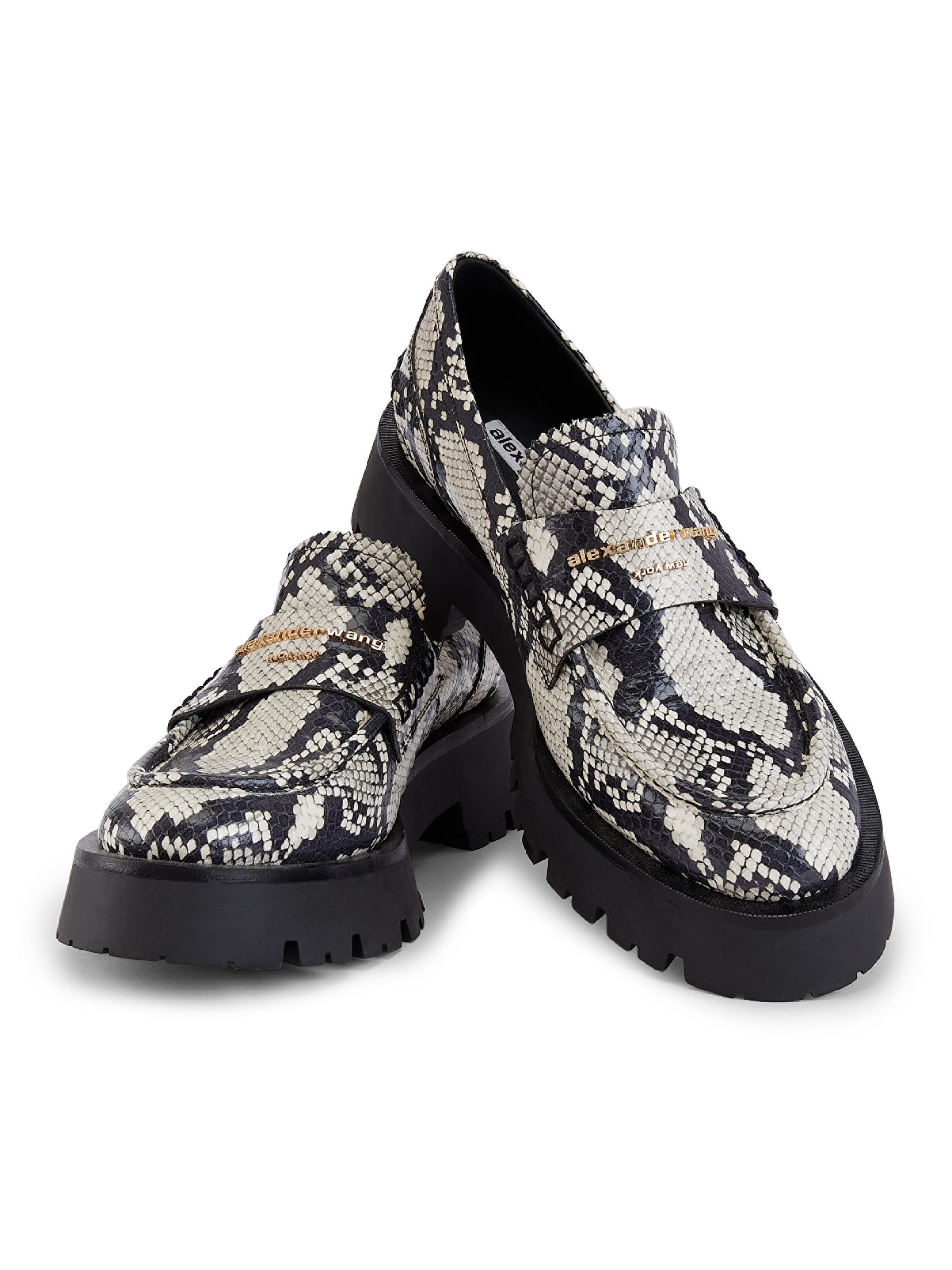 Alexander Wang Carter Snake-Print Leather Loafers | Saks Fifth Avenue
