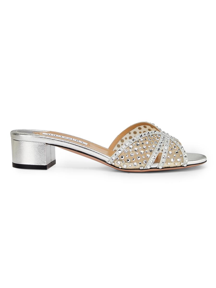 【美品】オルソパルス Aquazzura Crystal Lover 35MM Mules | Saks Fifth Avenue