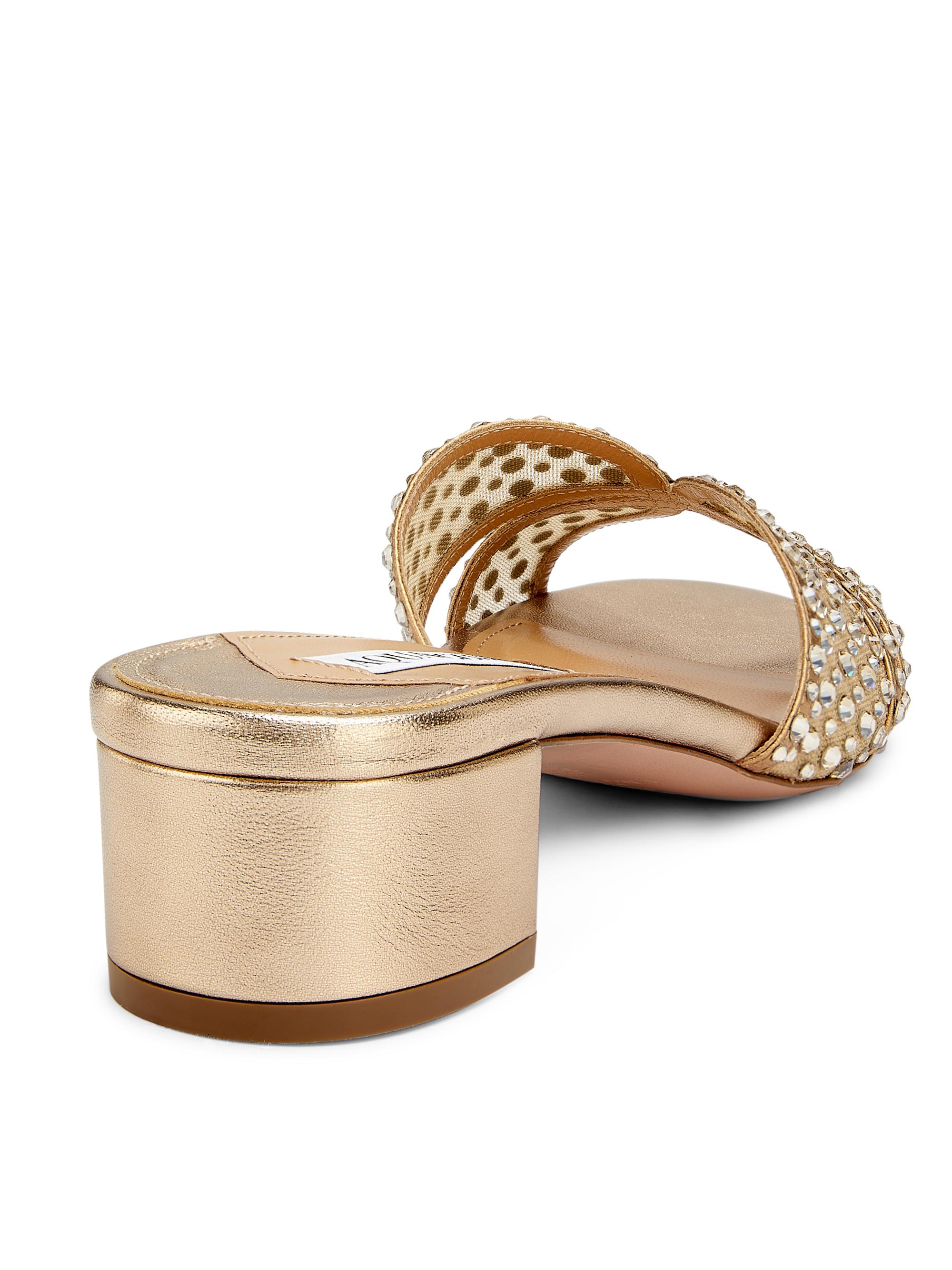 Aquazzura Crystal Lover 35MM Mules | Saks Fifth Avenue