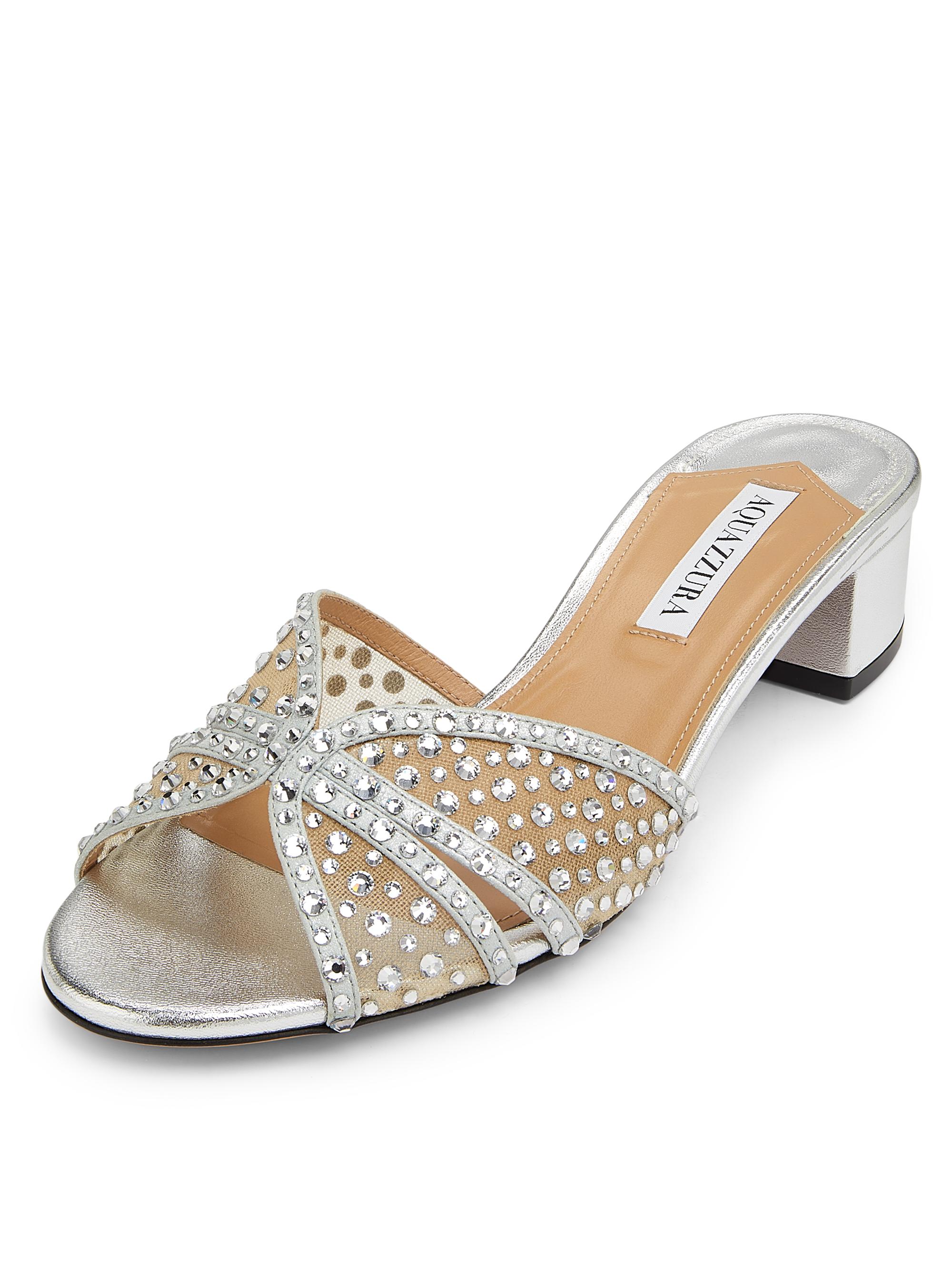 Aquazzura Crystal Lover 35MM Mules | Saks Fifth Avenue