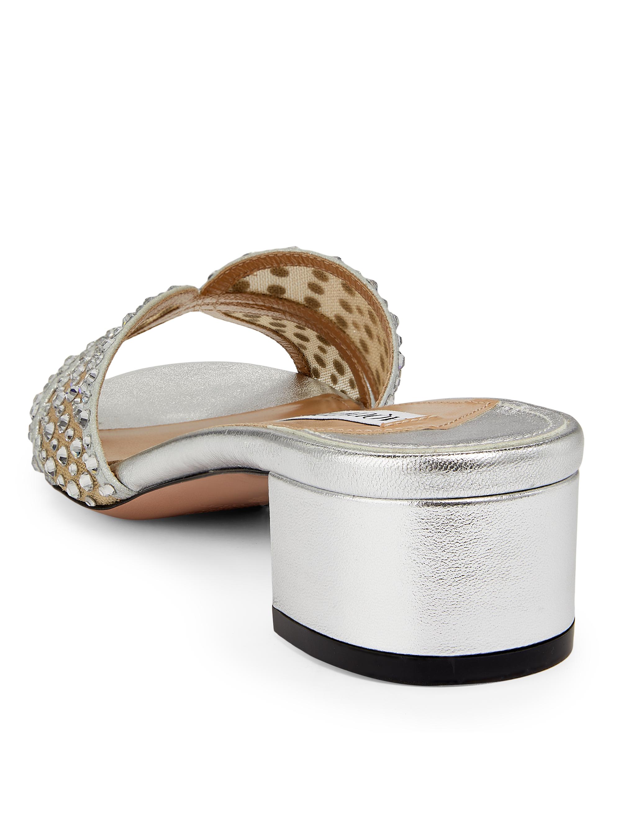 Aquazzura Crystal Lover 35MM Mules | Saks Fifth Avenue