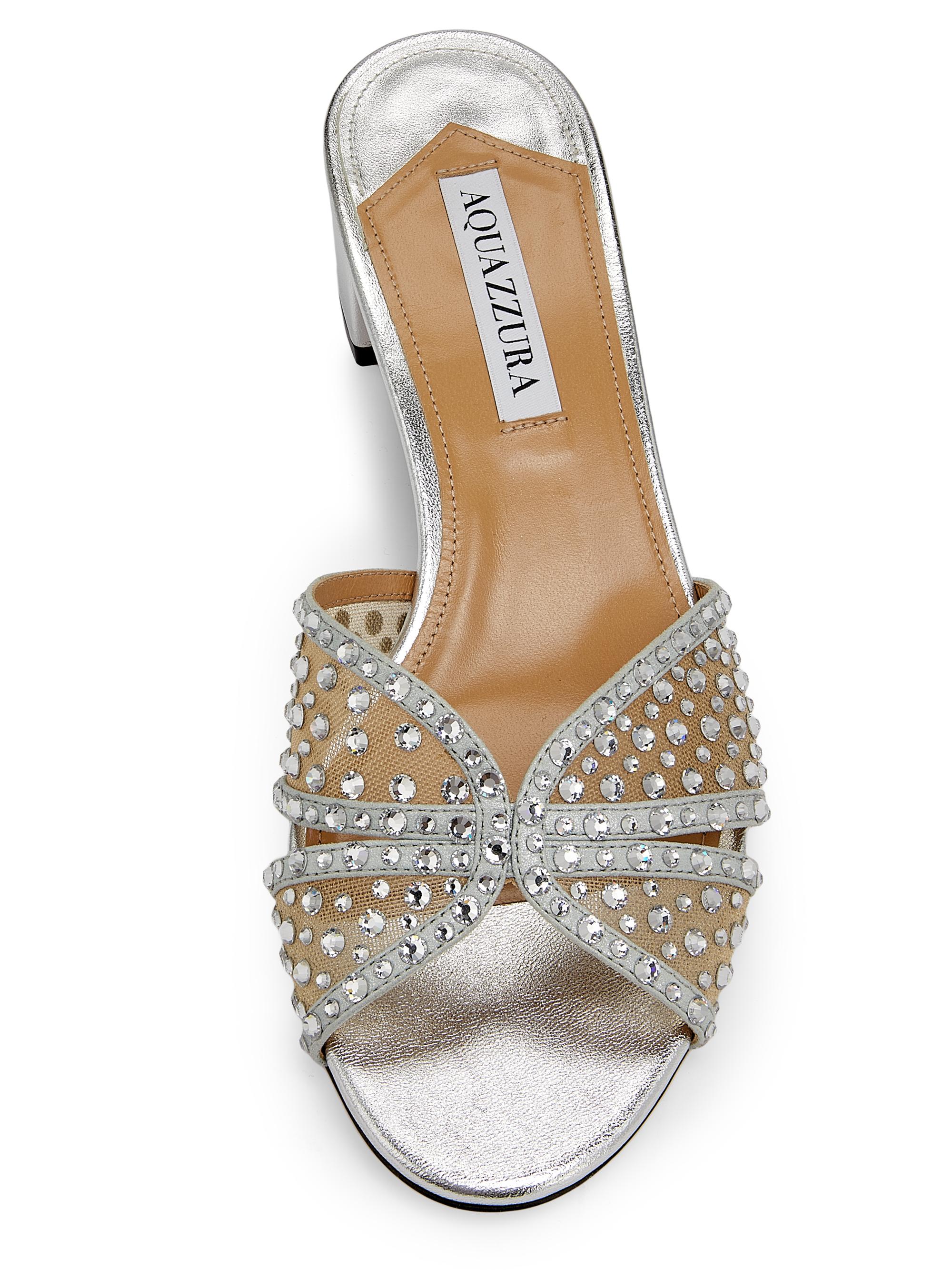 Aquazzura Crystal Lover 35MM Mules | Saks Fifth Avenue