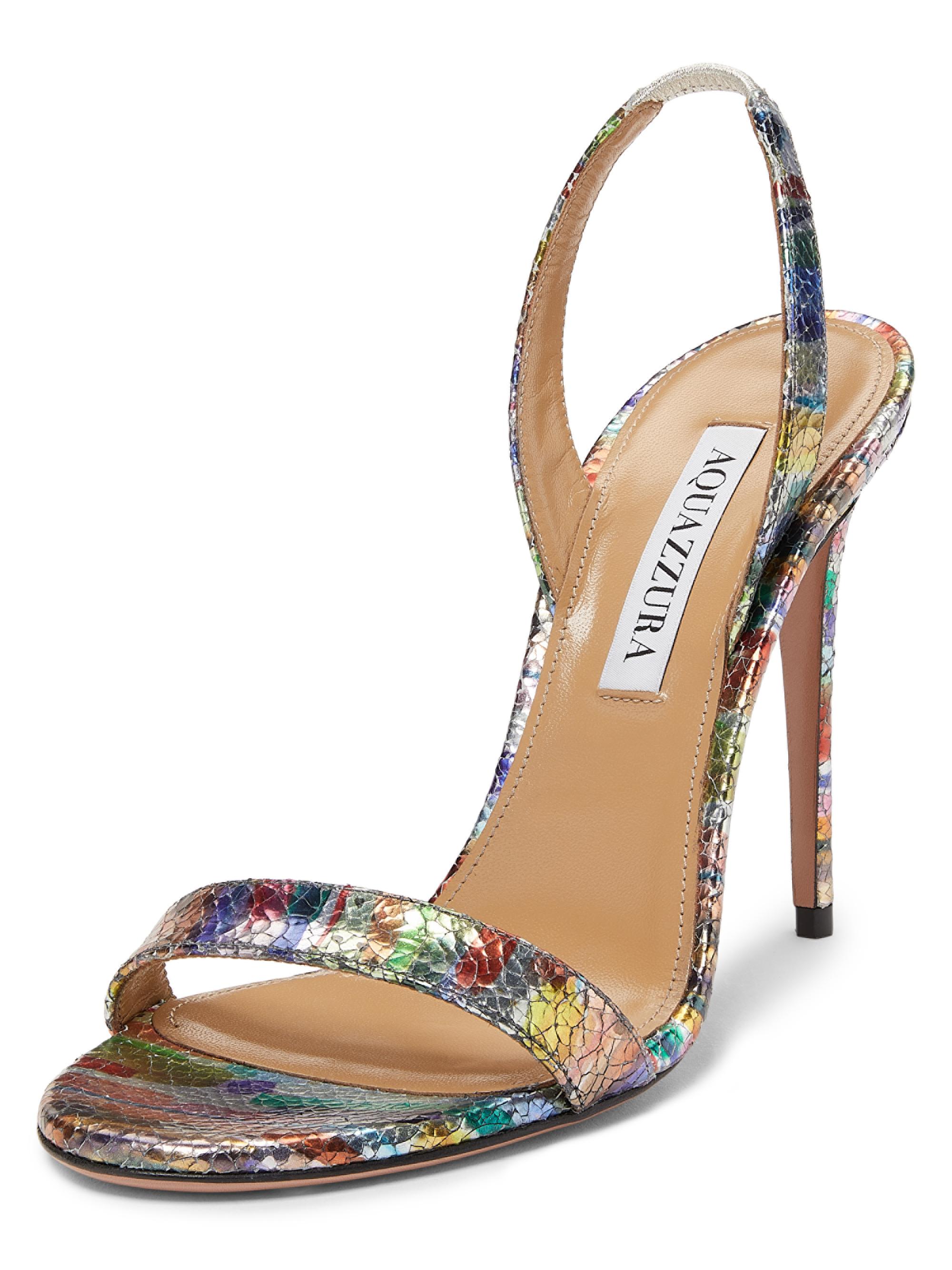 So Nude 105MM Brushstroke Leather Slingback Sandals