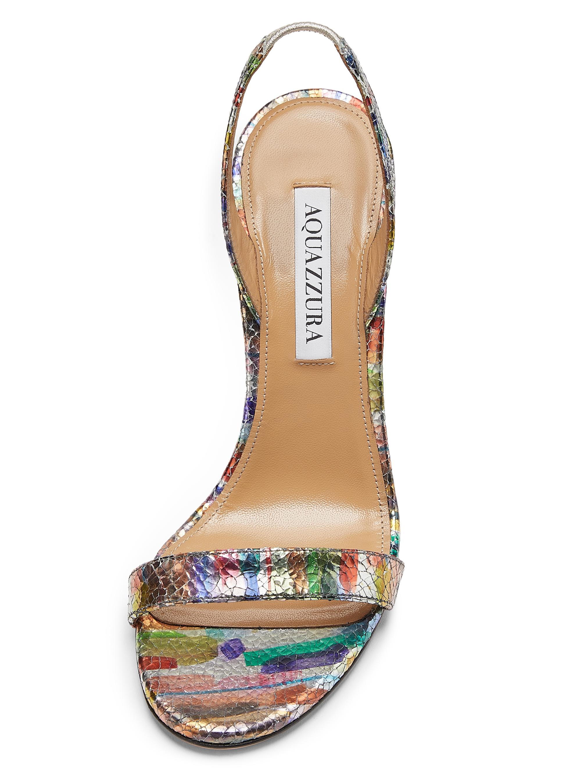 So Nude 105MM Brushstroke Leather Slingback Sandals