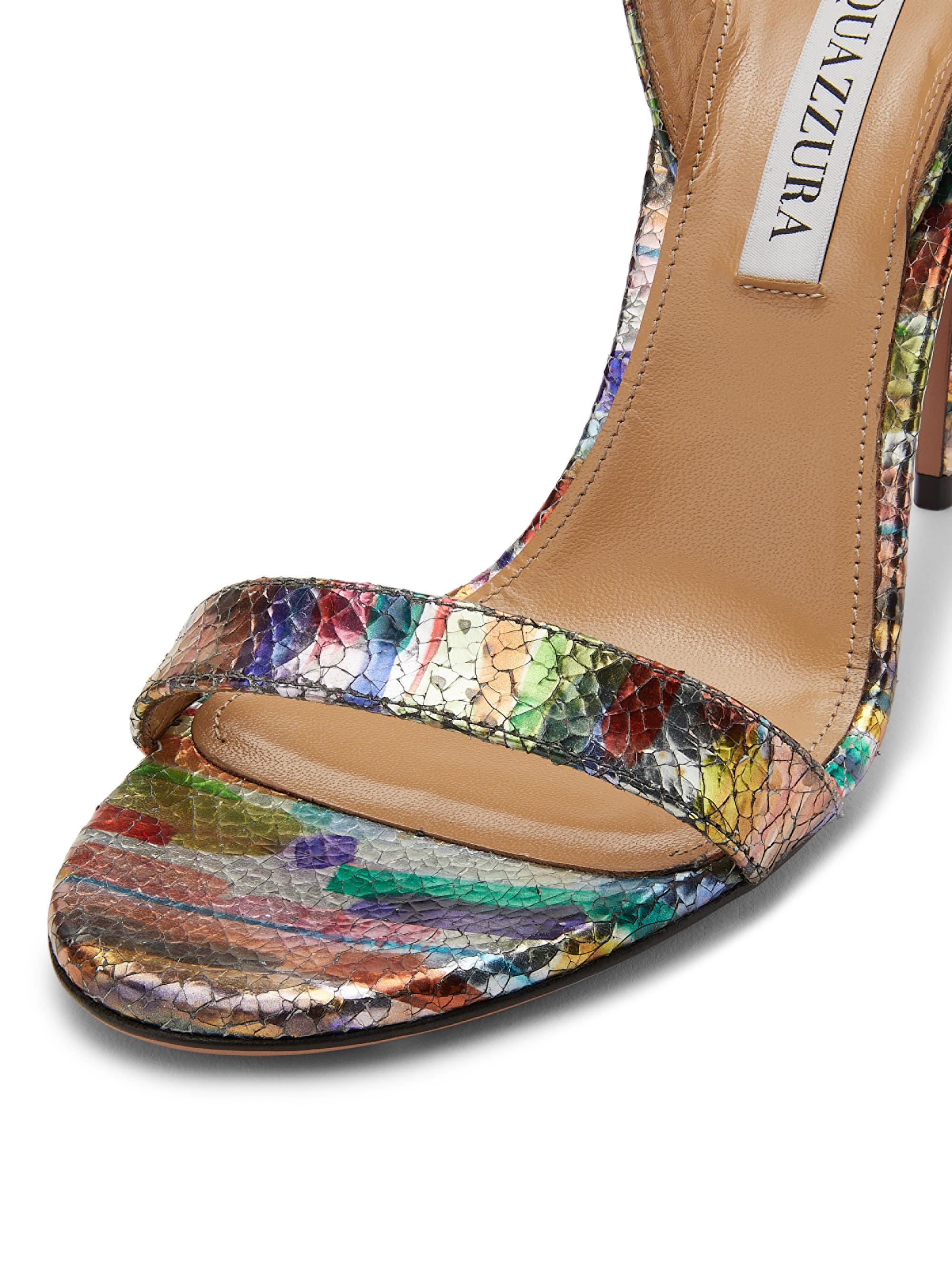 So Nude 105MM Brushstroke Leather Slingback Sandals