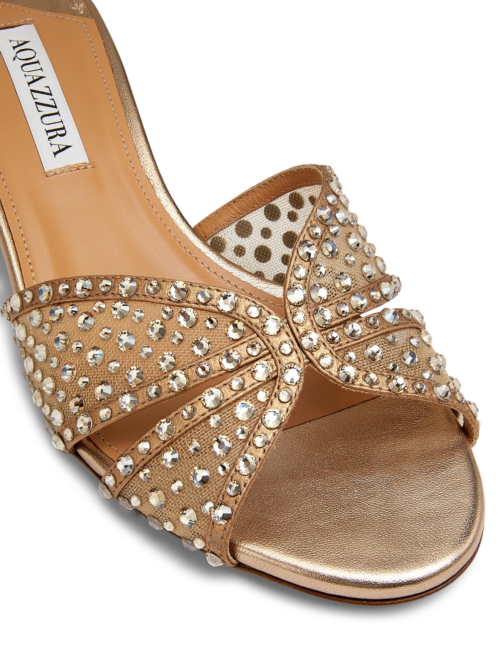 Aquazzura Crystal Lover 35MM Mules | Saks Fifth Avenue