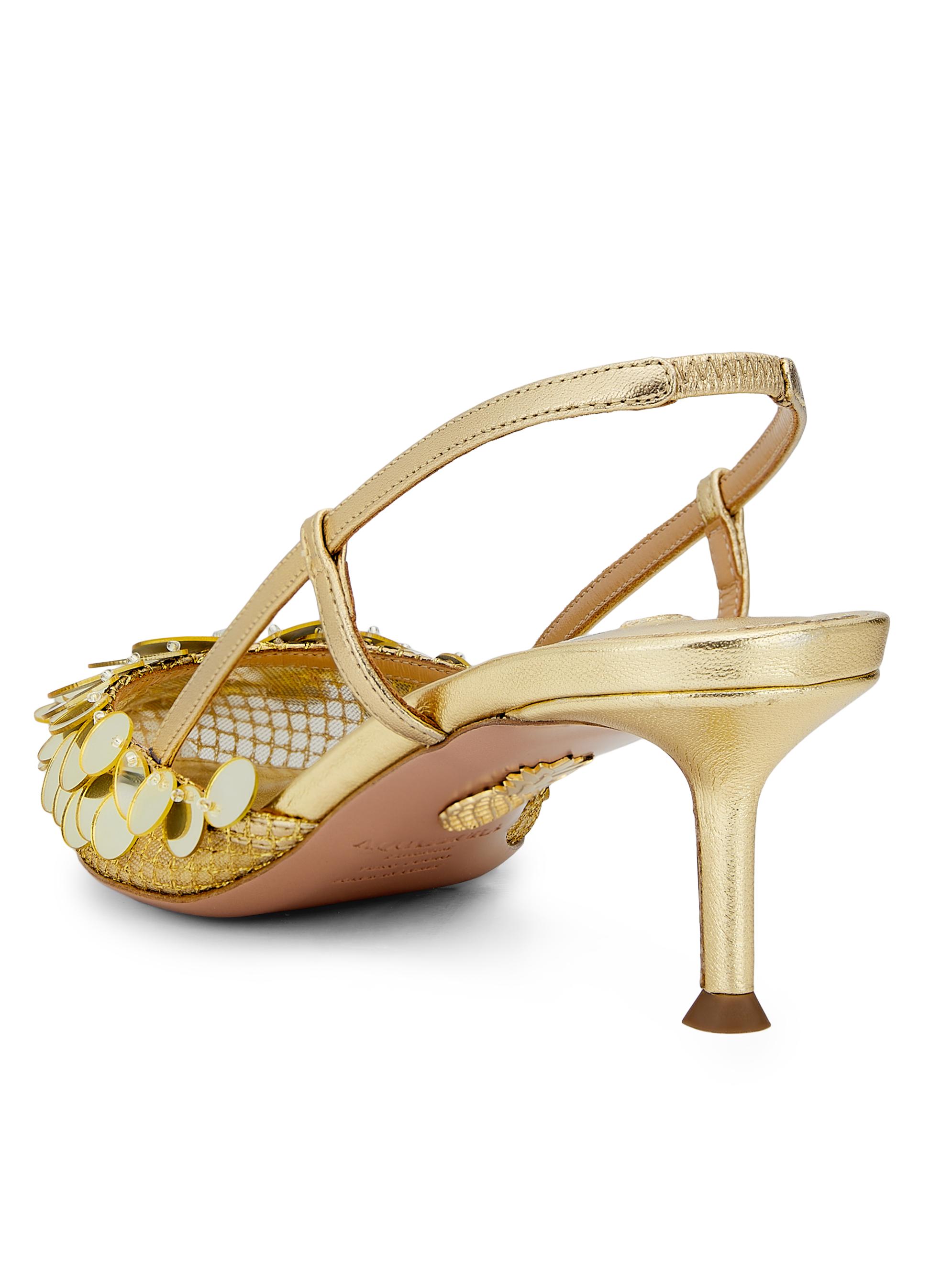 Aquazzura Can Can 50MM Paillette-Embellished Slingback Pumps