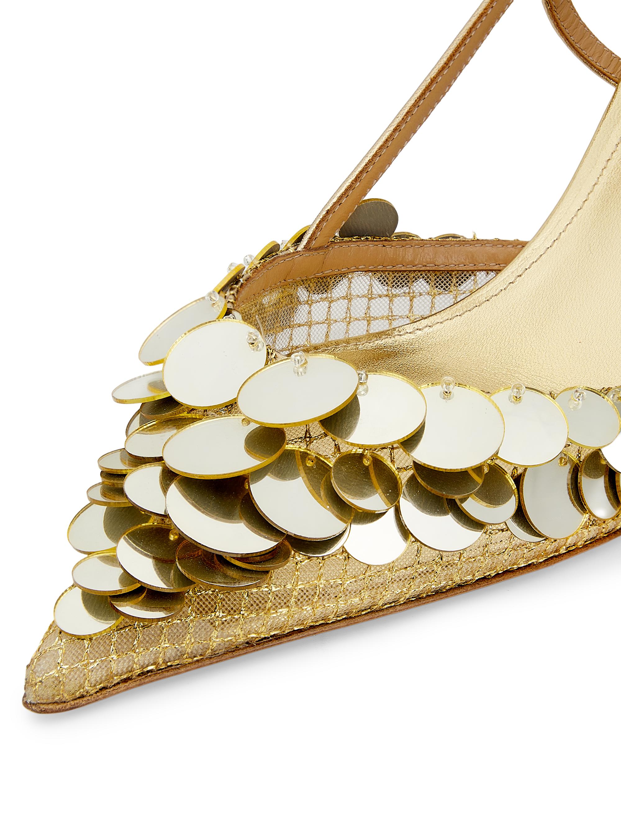Aquazzura Can Can 50MM Paillette-Embellished Slingback Pumps