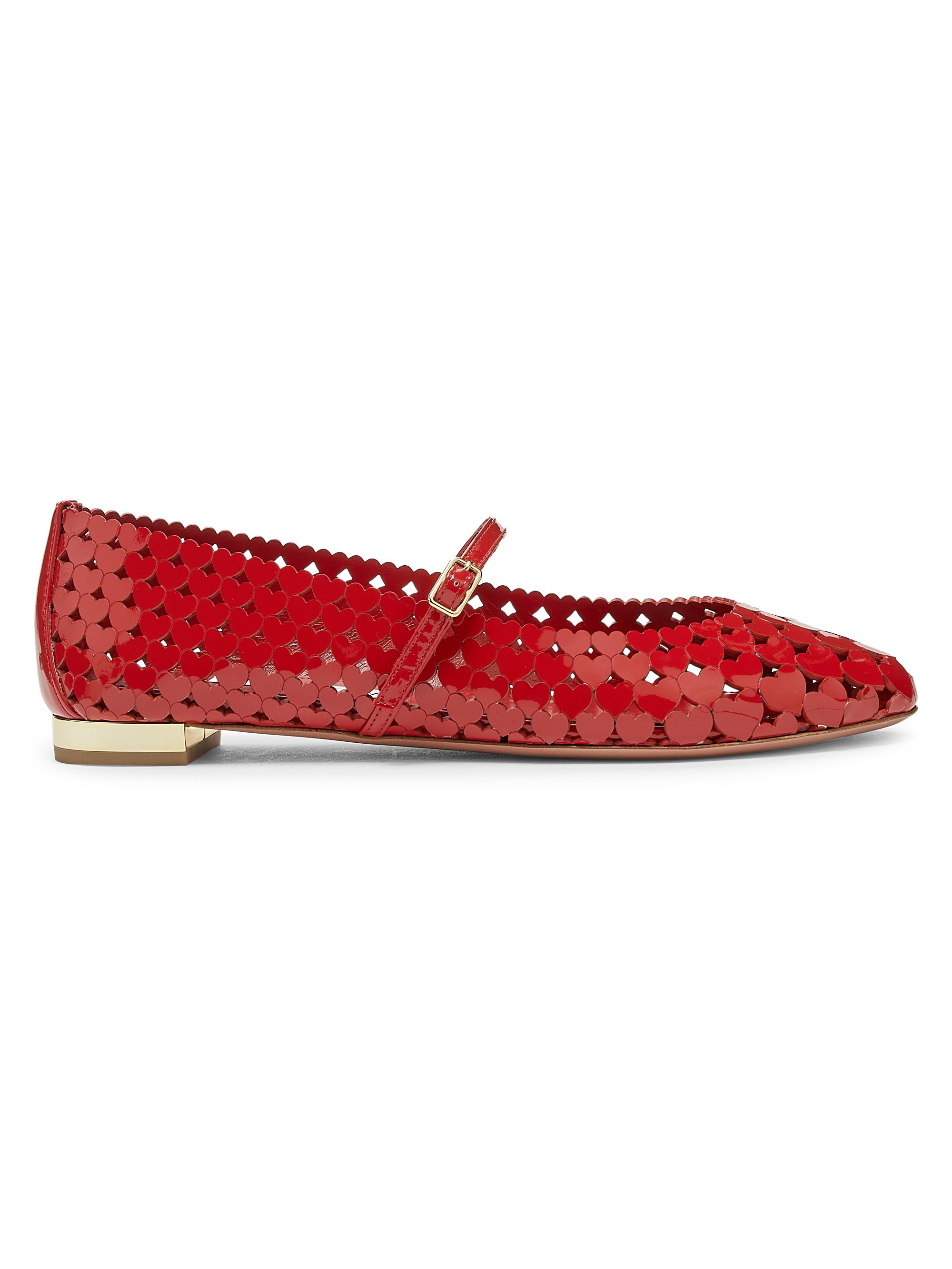 Aquazzura Amourose Perforated Patent Leather Flats | Saks Fifth Avenue