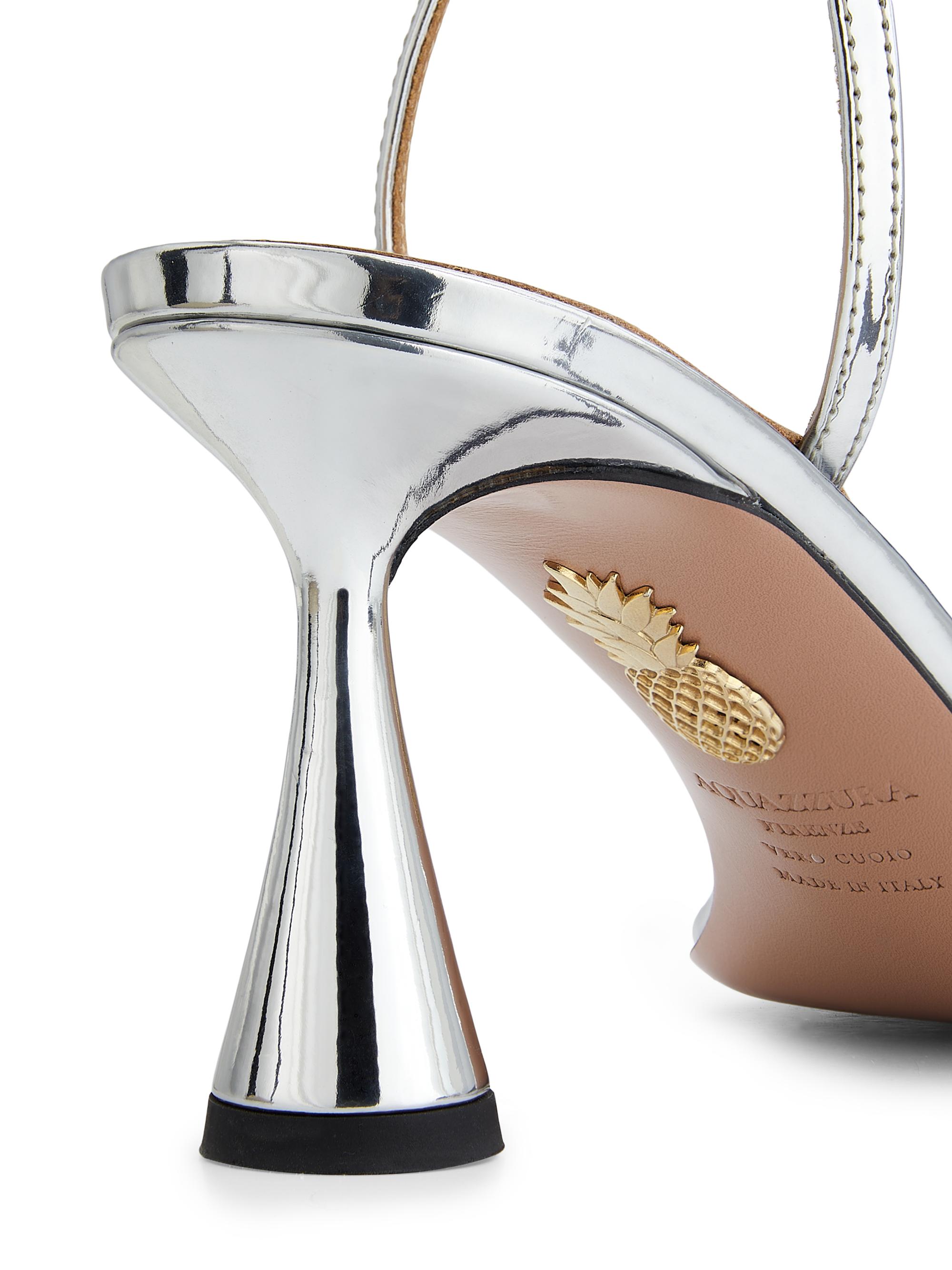 Aquazzura Latour 75MM Mirrored Sandals | Saks Fifth Avenue