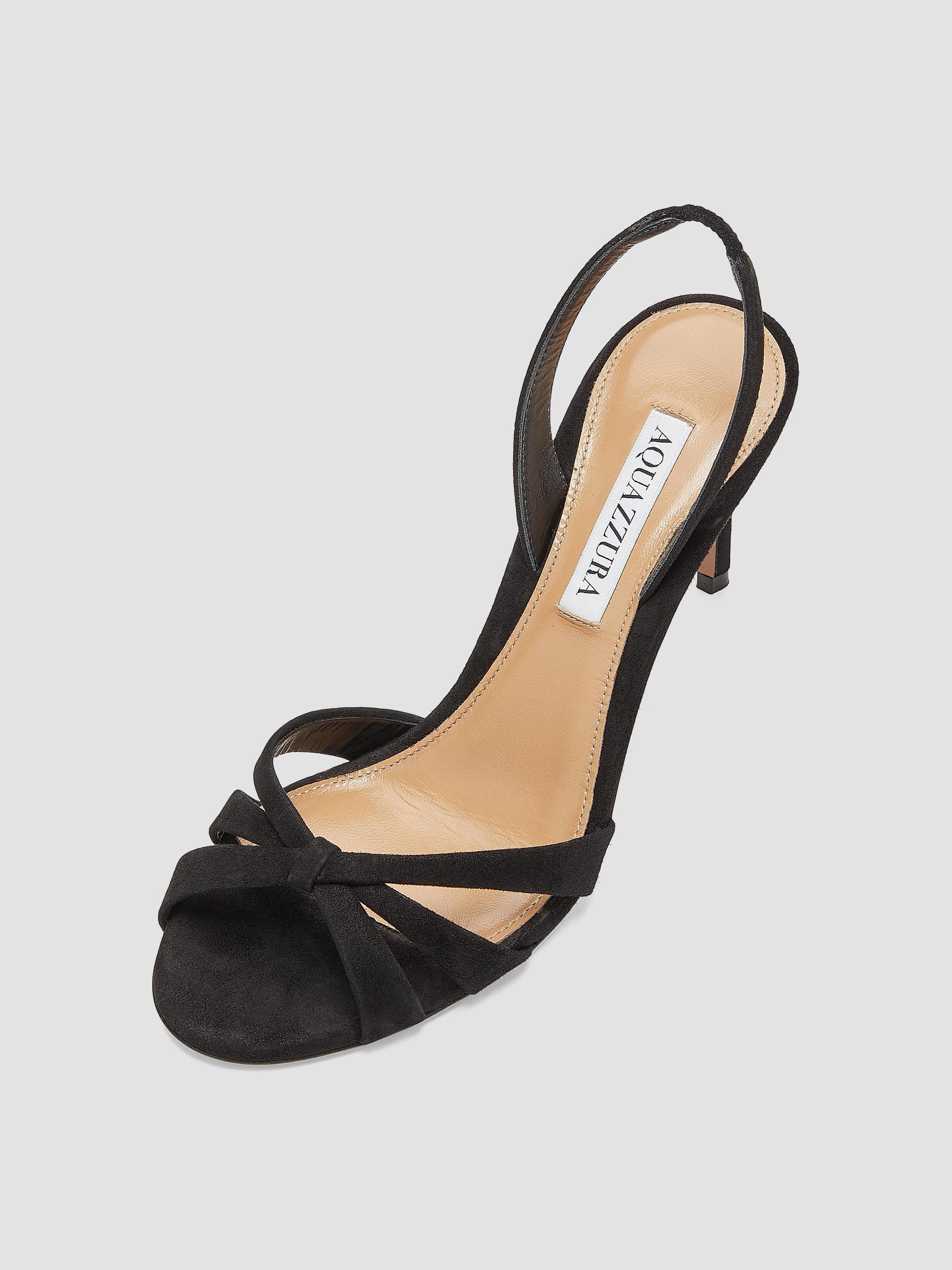 Aquazzura Tati 85MM Suede Slingback Sandals | Saks Fifth Avenue