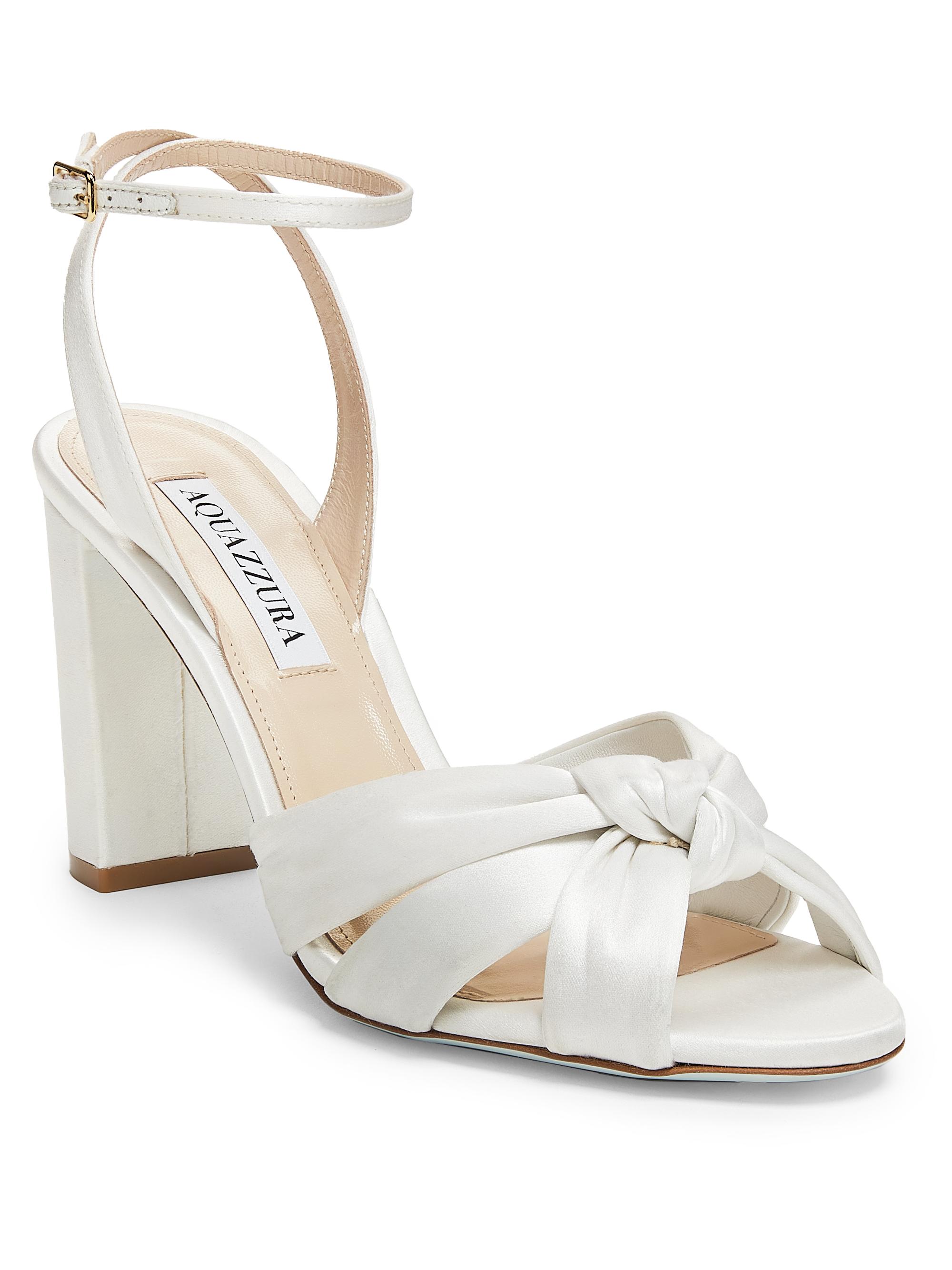 Aquazzura Nina 85MM Knotted Satin Sandals | Saks Fifth Avenue