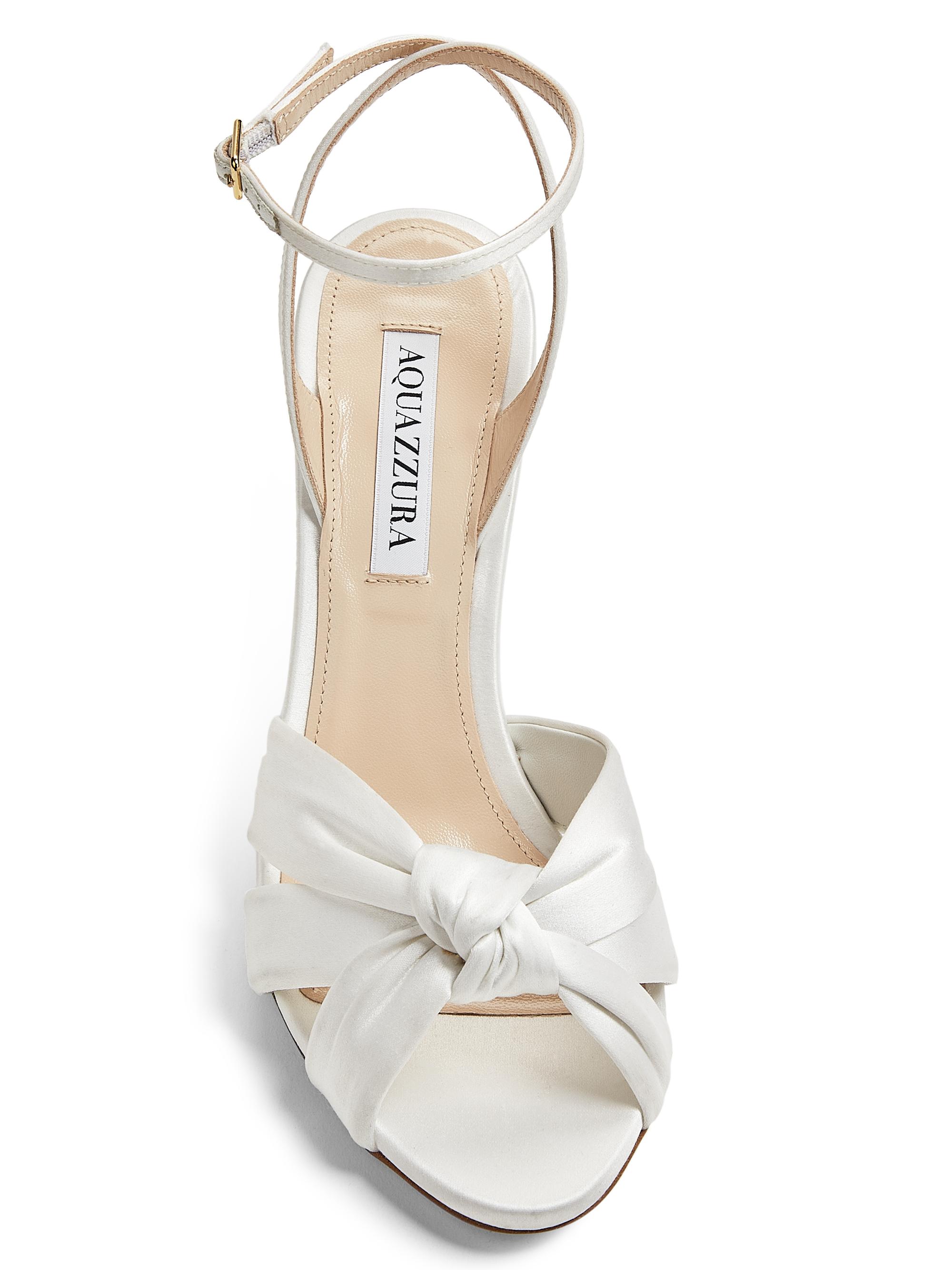 Aquazzura Nina 85MM Knotted Satin Sandals | Saks Fifth Avenue