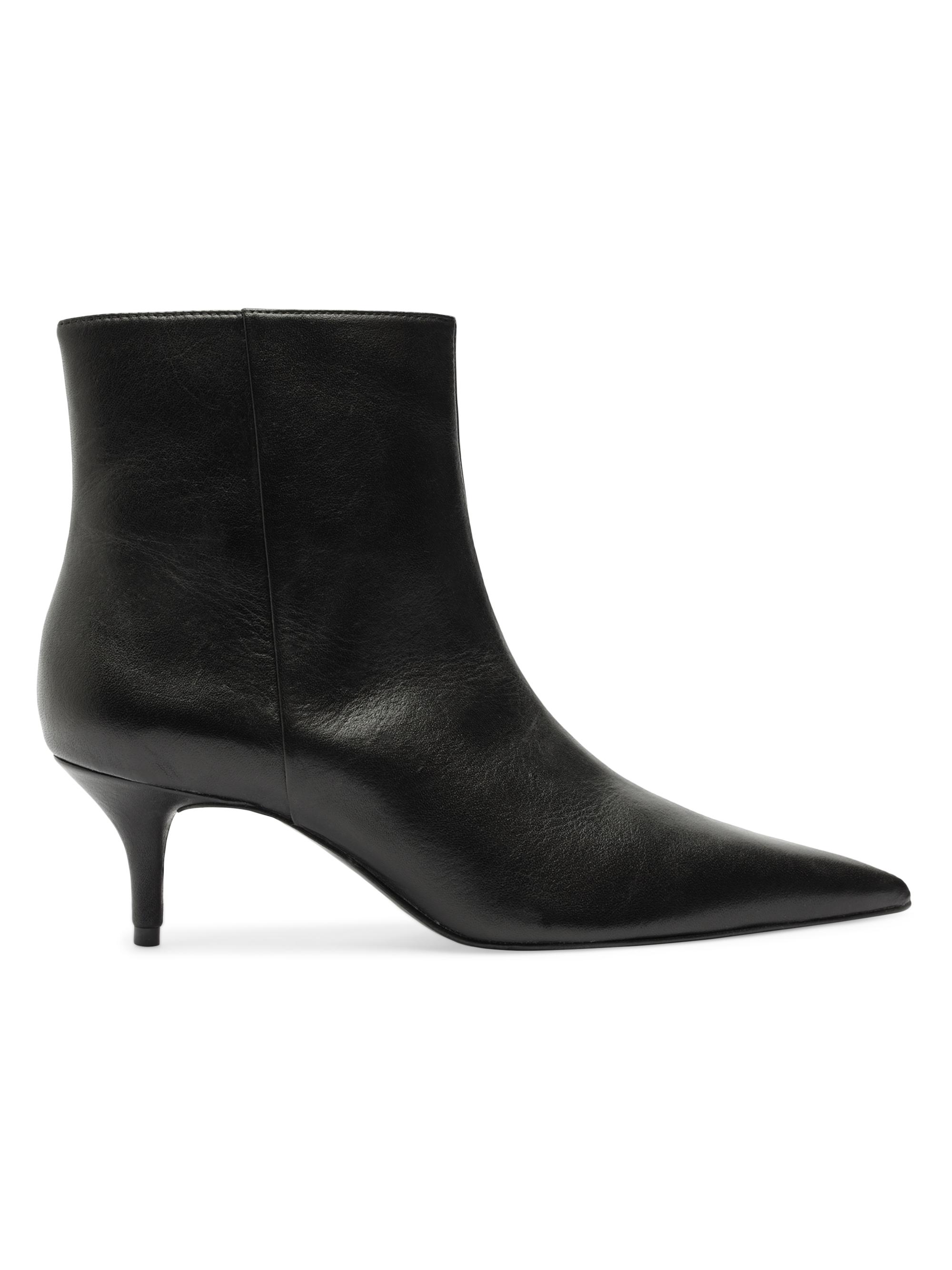 Schutz Women's Mikki Mid 65MM Leather Stiletto Booties - Black