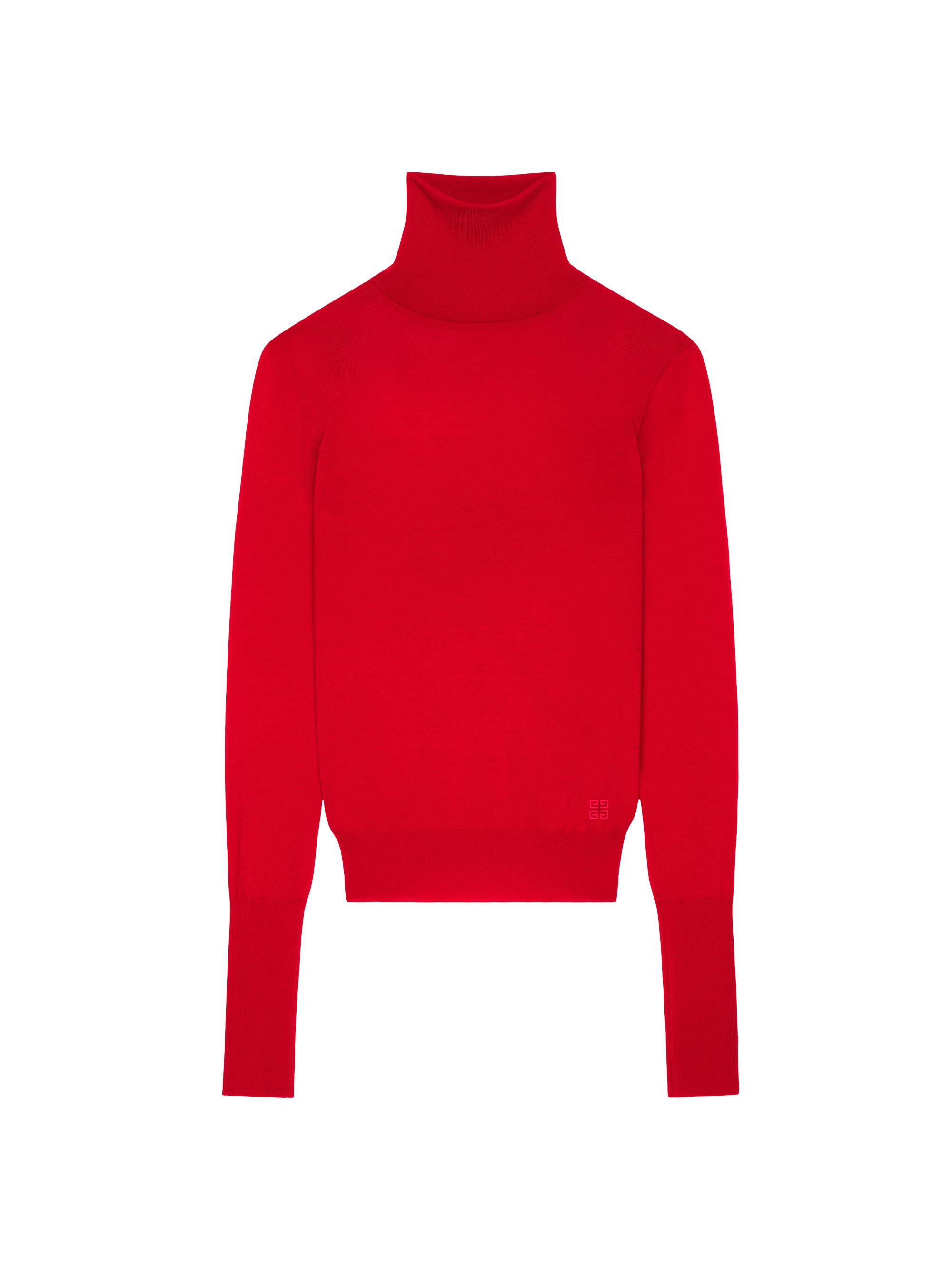 Givenchy Women's Slim Fit Sweater in Wool with Draped Open Back - Vermillon