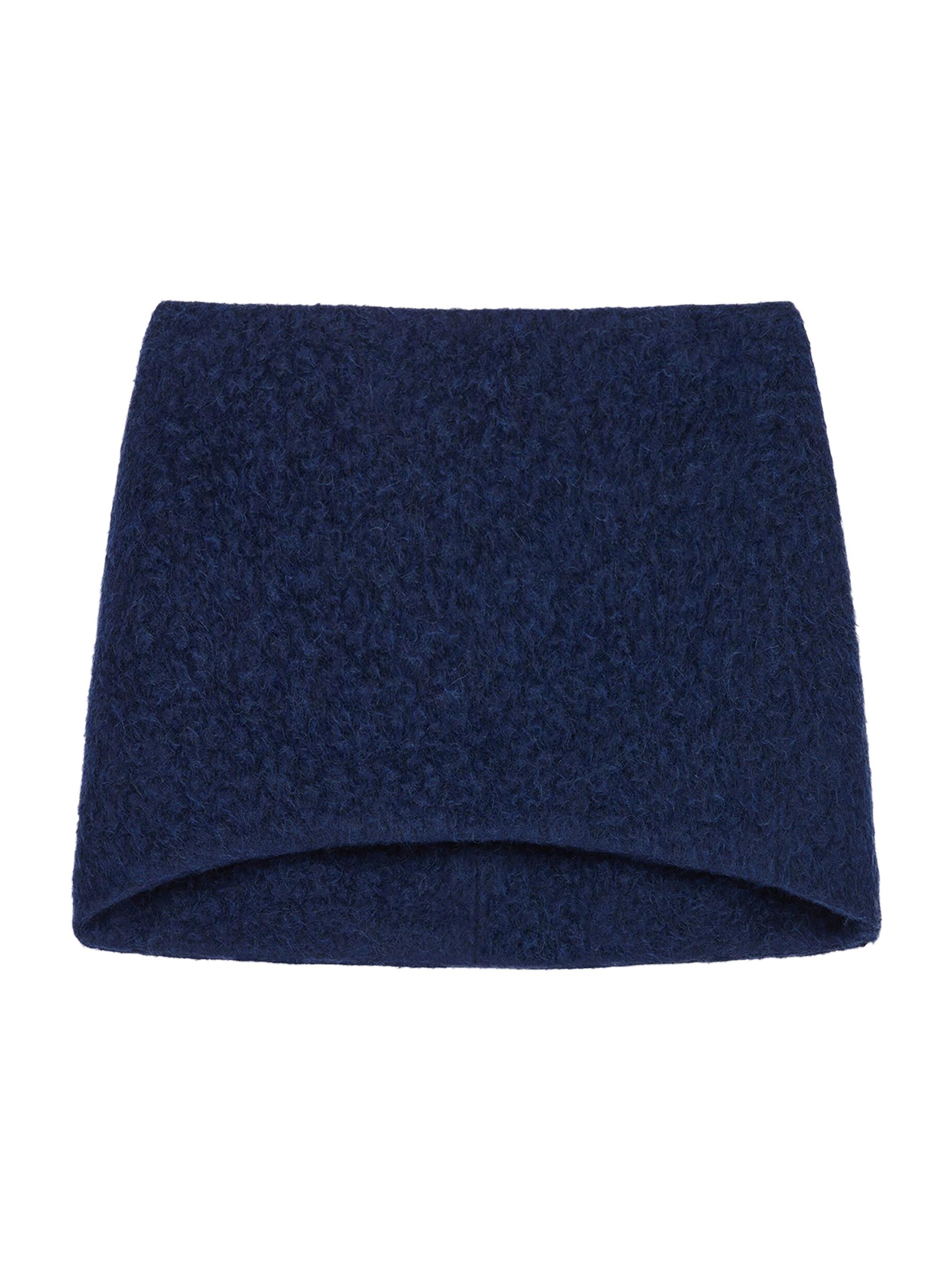 Givenchy Women's Mini Skirt in Bouclette Alpaca Wool - Saphir Blue