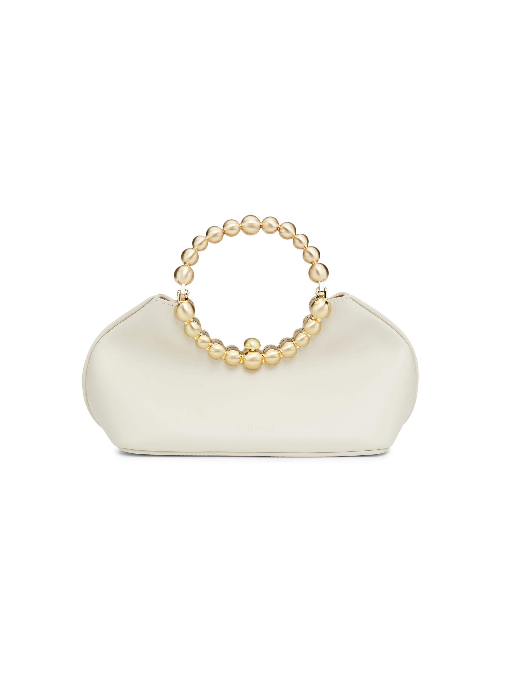 Cult Gaia Una Beaded Leather Top Handle Bag | Saks Fifth Avenue