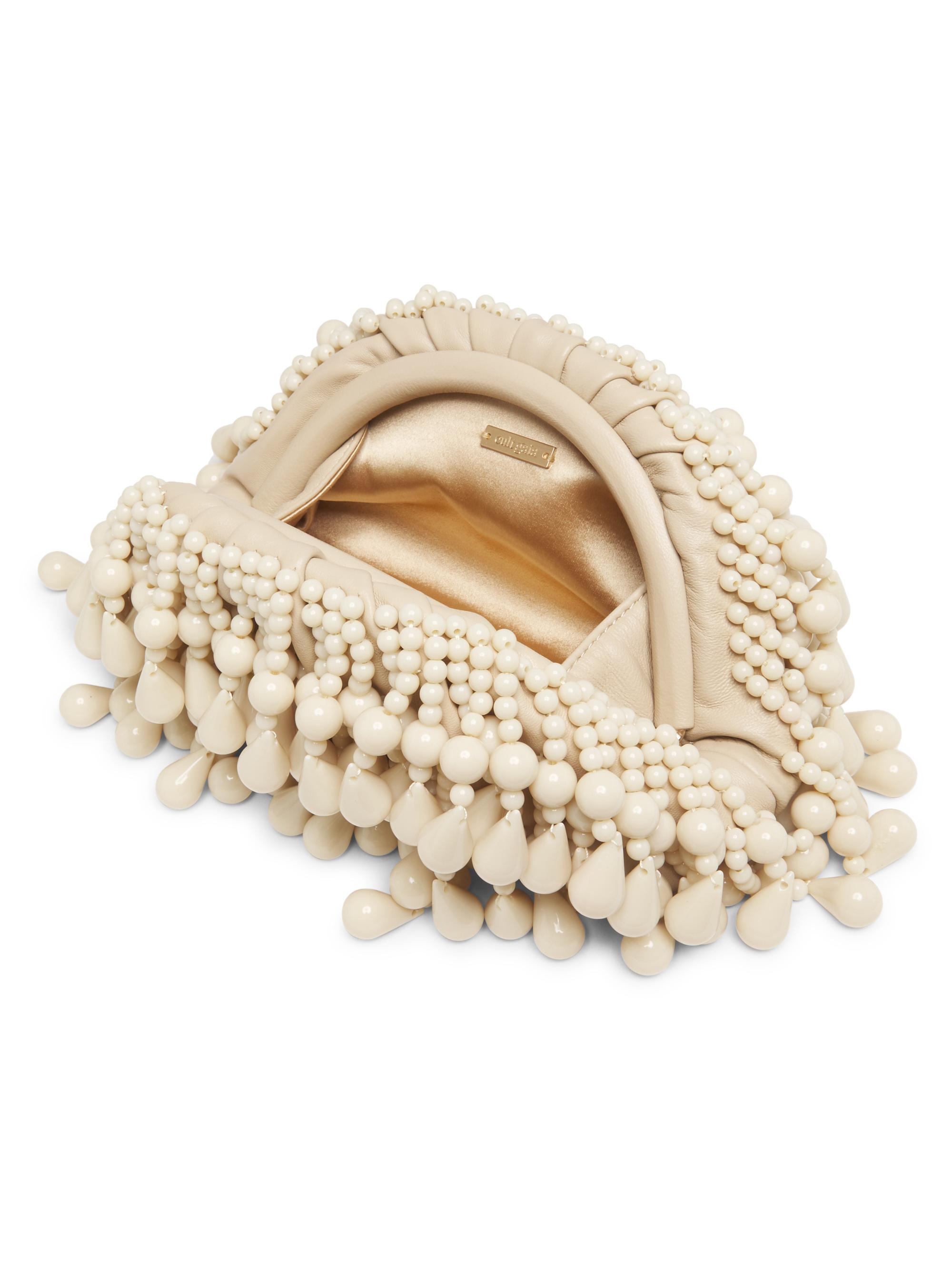 Cult Gaia Jaala Nano Bead-Embellished Leather Clutch | Saks