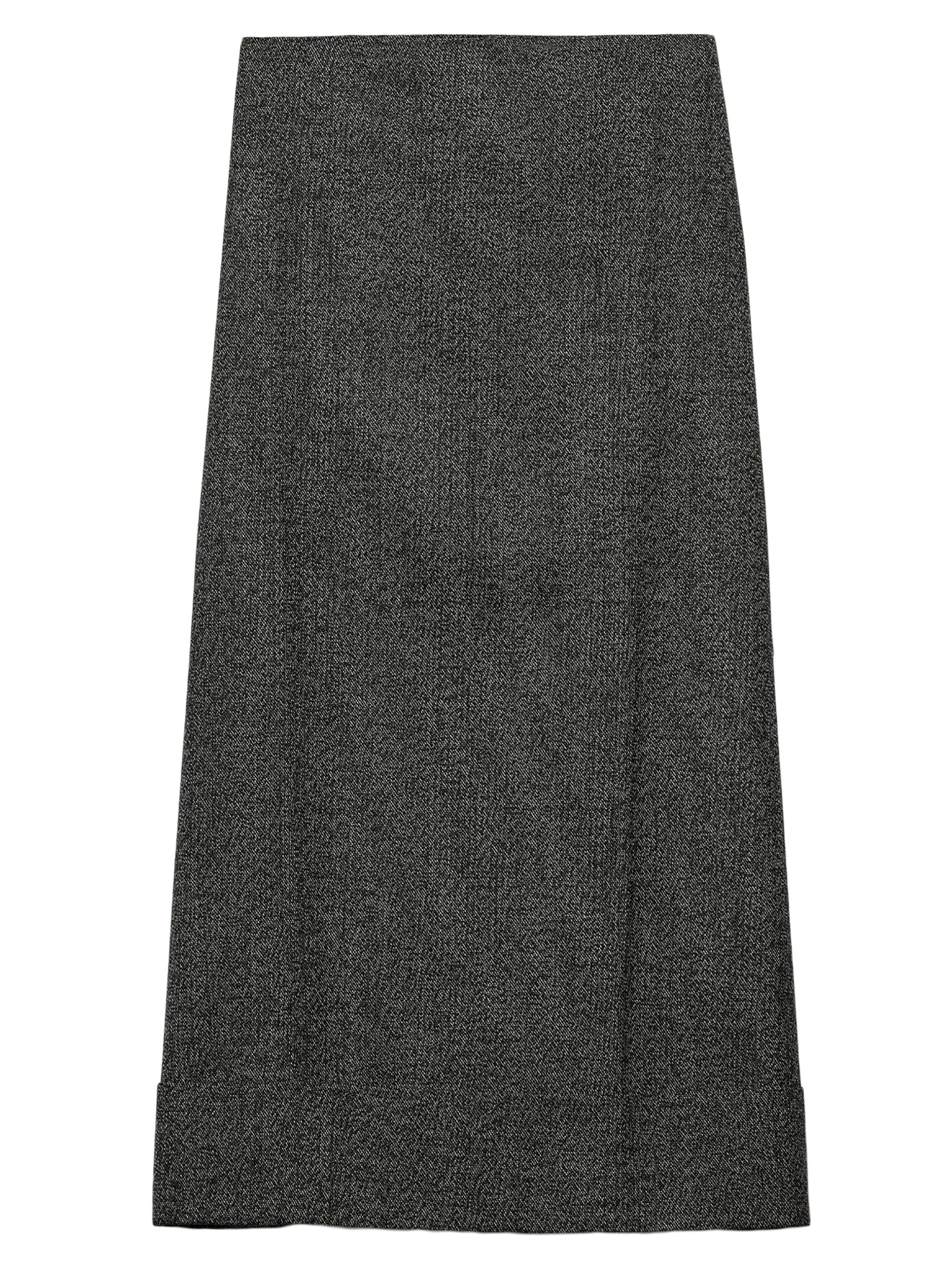 Prada Women's Mouliné Midi-Skirt - Grey