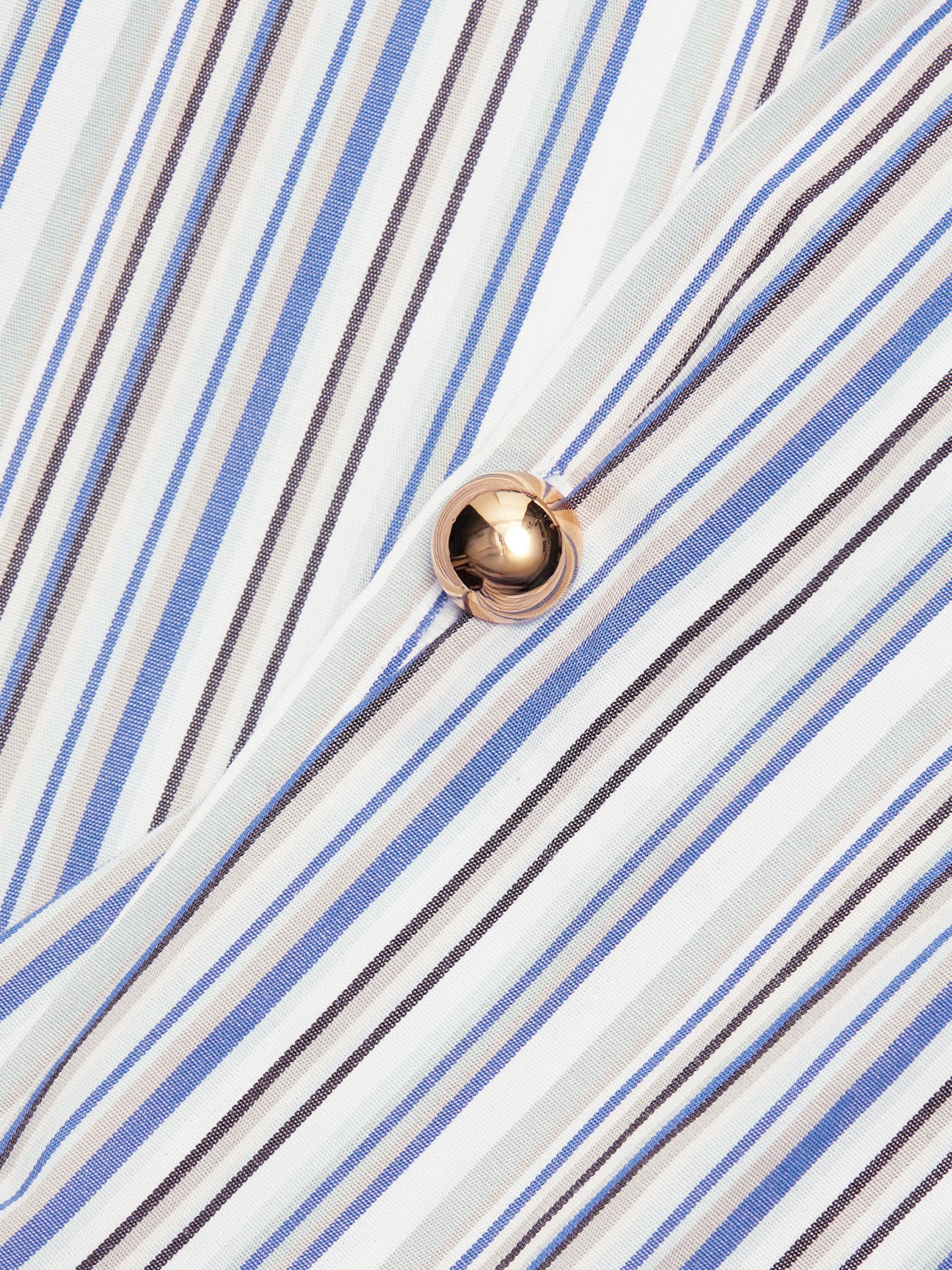 Derek Lam 10 Crosby Alana Striped Cotton Long-Sleeve Shirtdress