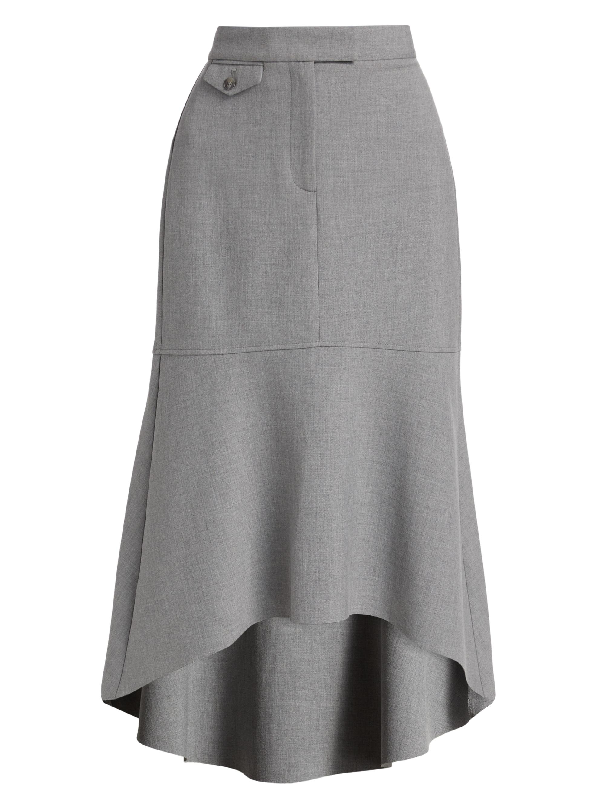 Derek Lam 10 Crosby Women's Nicolette High-Low Midi-Skirt - Melange Grey