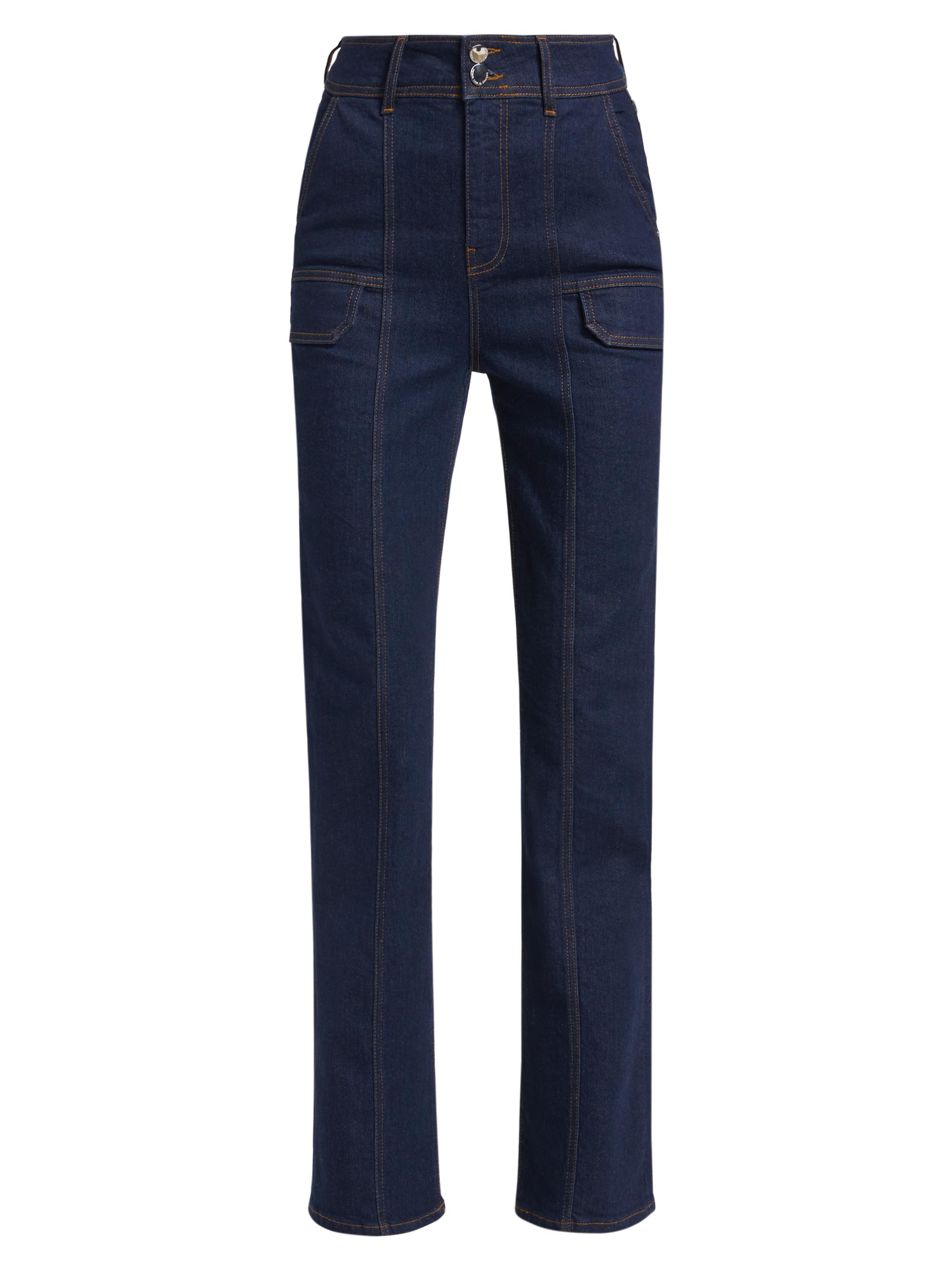 Derek Lam 10 Crosby Pleated High-Rise Denim Trousers | Saks Fifth