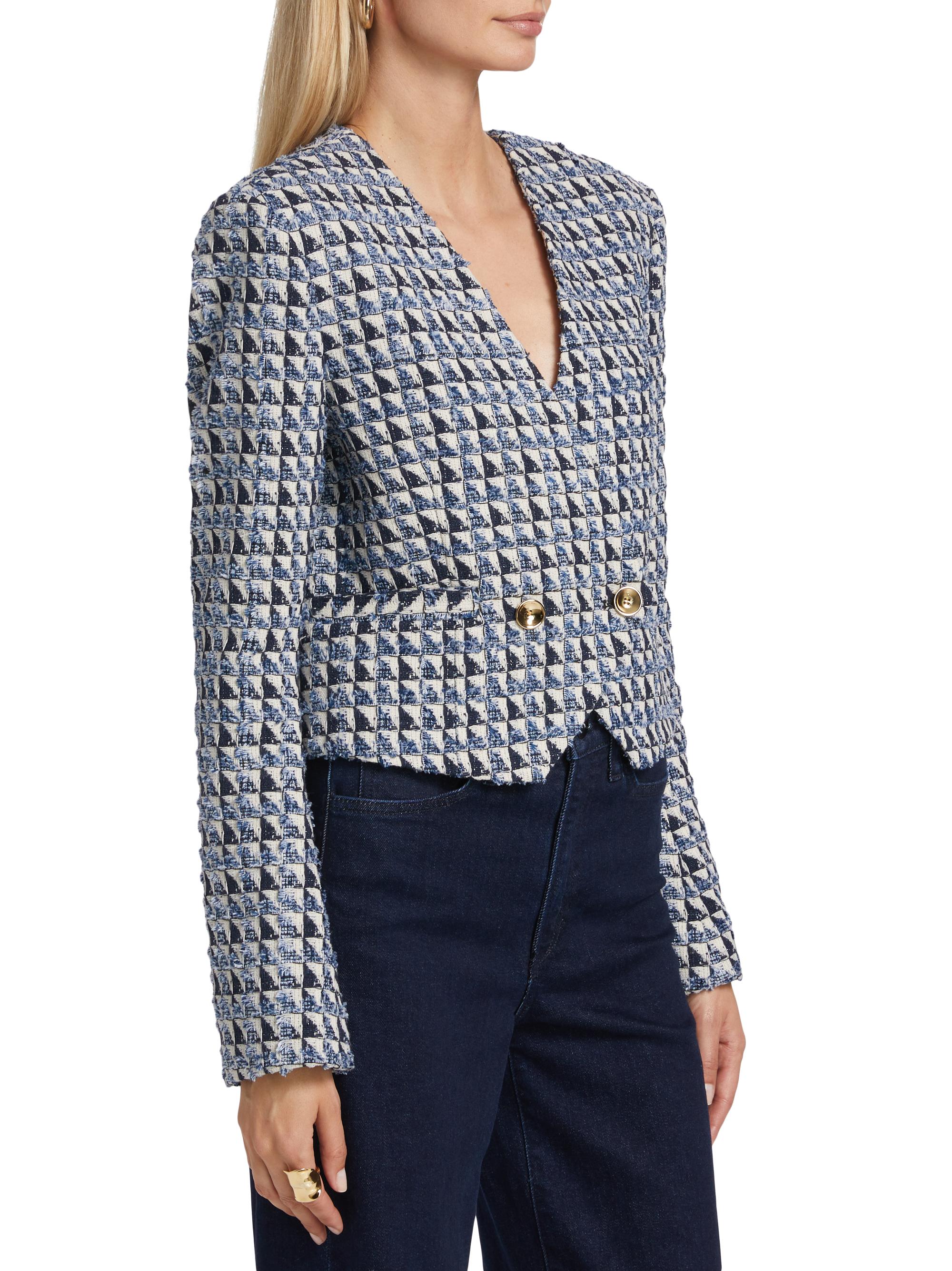 10/6までALUDE blue check tweed jacket ALUDE SELECT】blue check tweed jacket