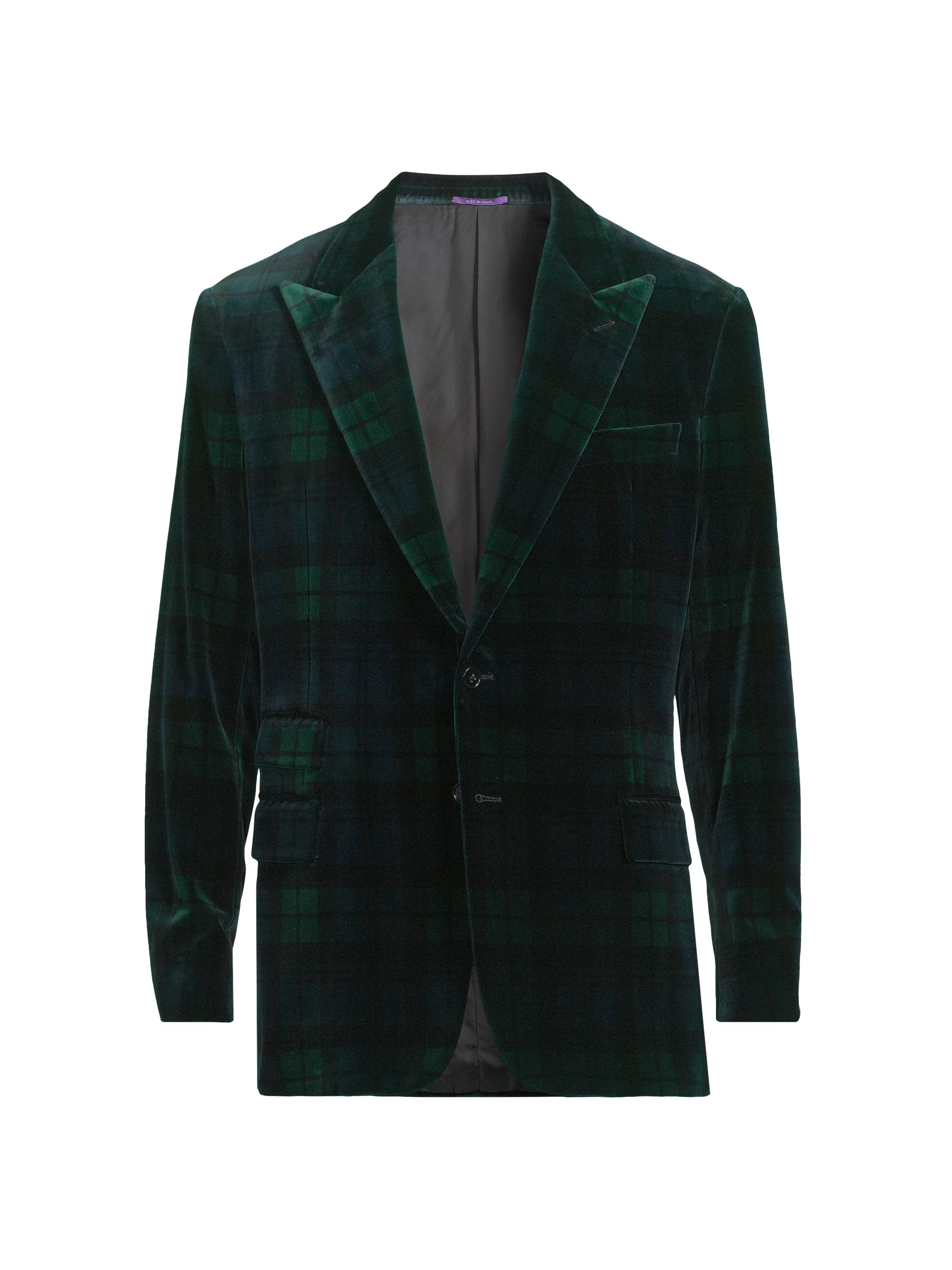 Ralph Lauren Purple Label Men's Kent Blackwatch Tartan Velvet Sport Coat - Blackwatch