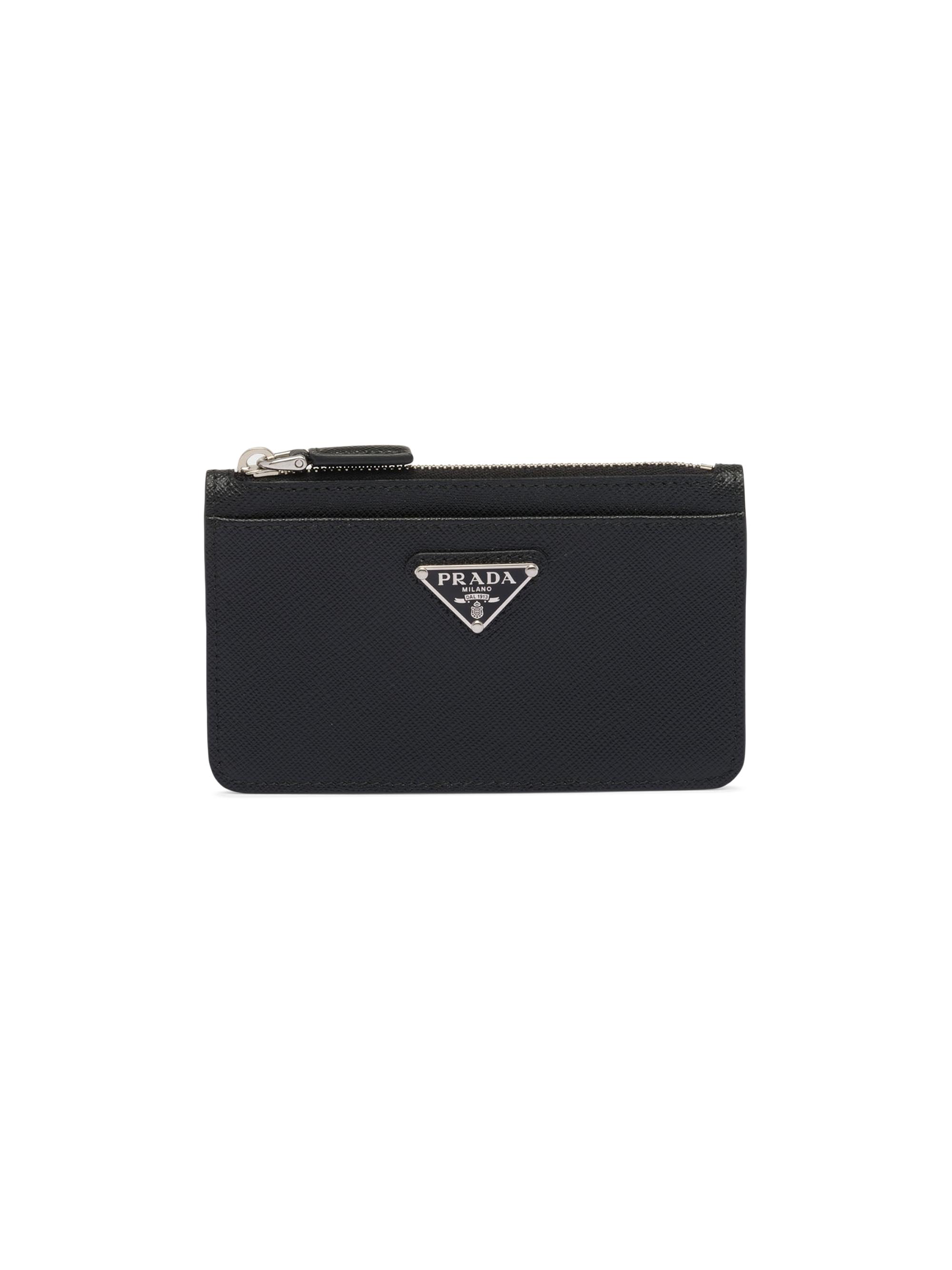 Prada Men's Saffiano Leather Card Holder - Black