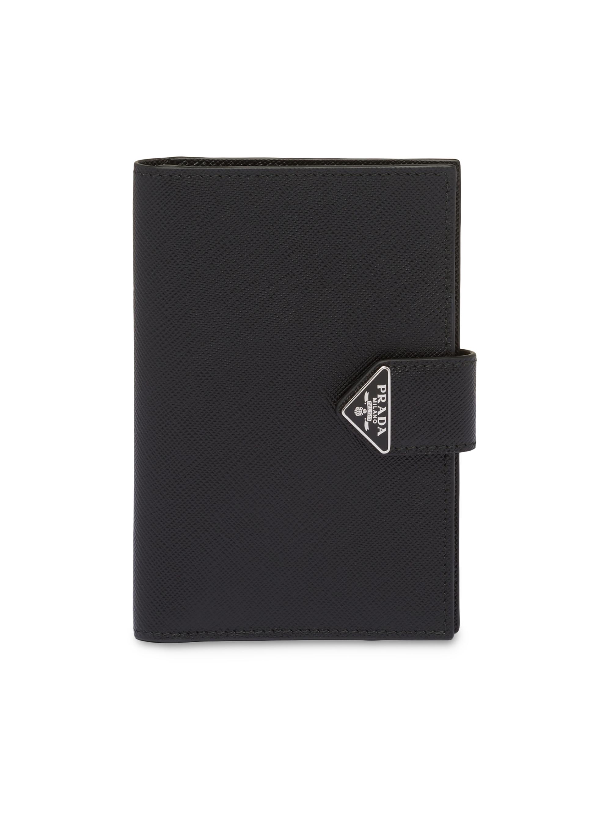 Prada Men's Saffiano Leather Passport Holder - Black
