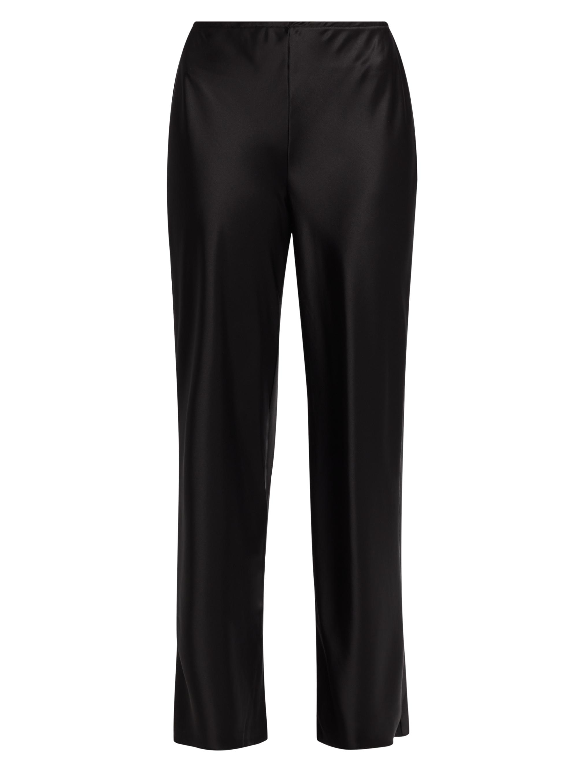 Reformation Women's Gale Satin High-Rise Bias Pants - Black