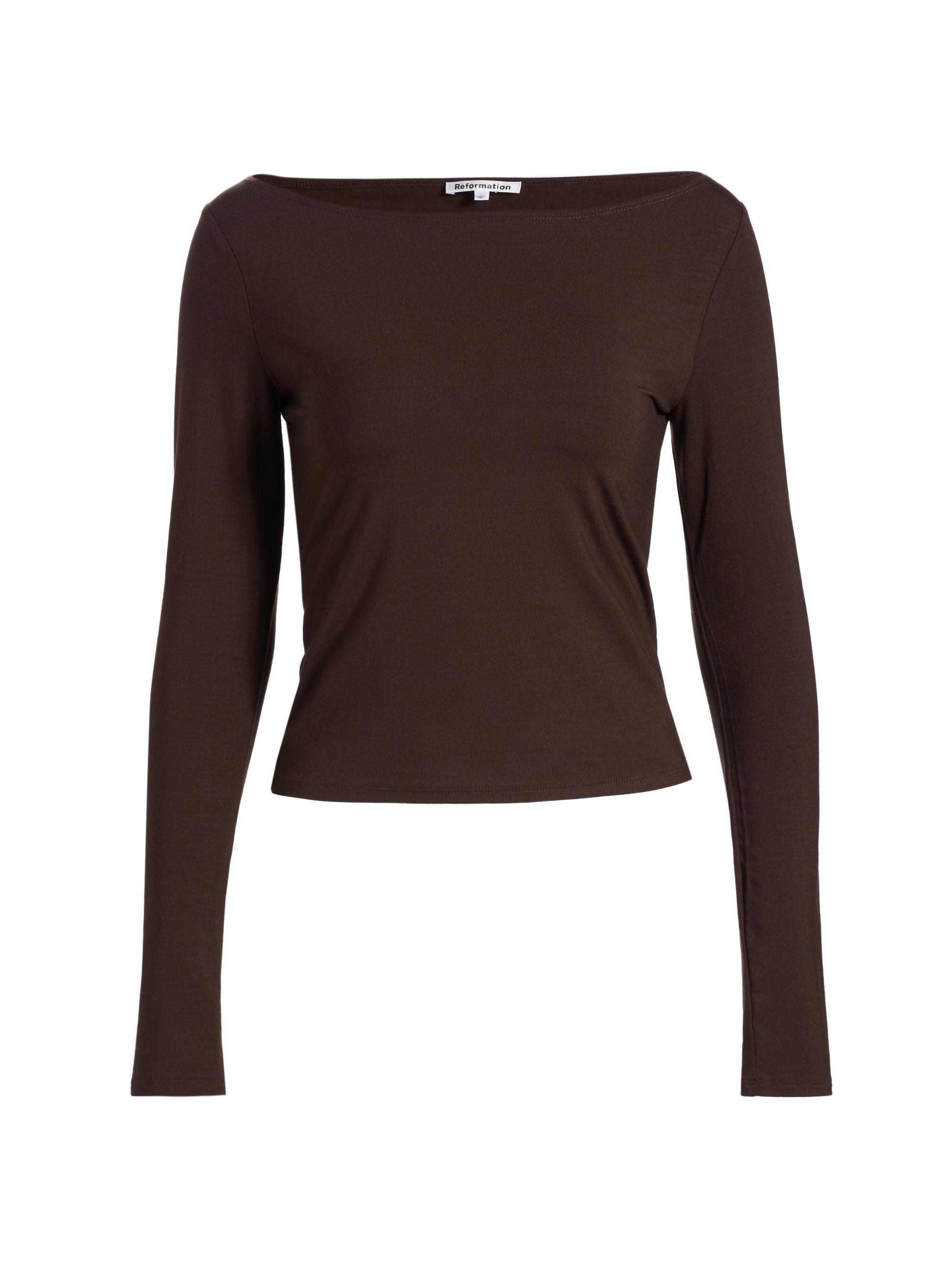 Reformation Women's Wiley Boatneck Knit Top - Mole