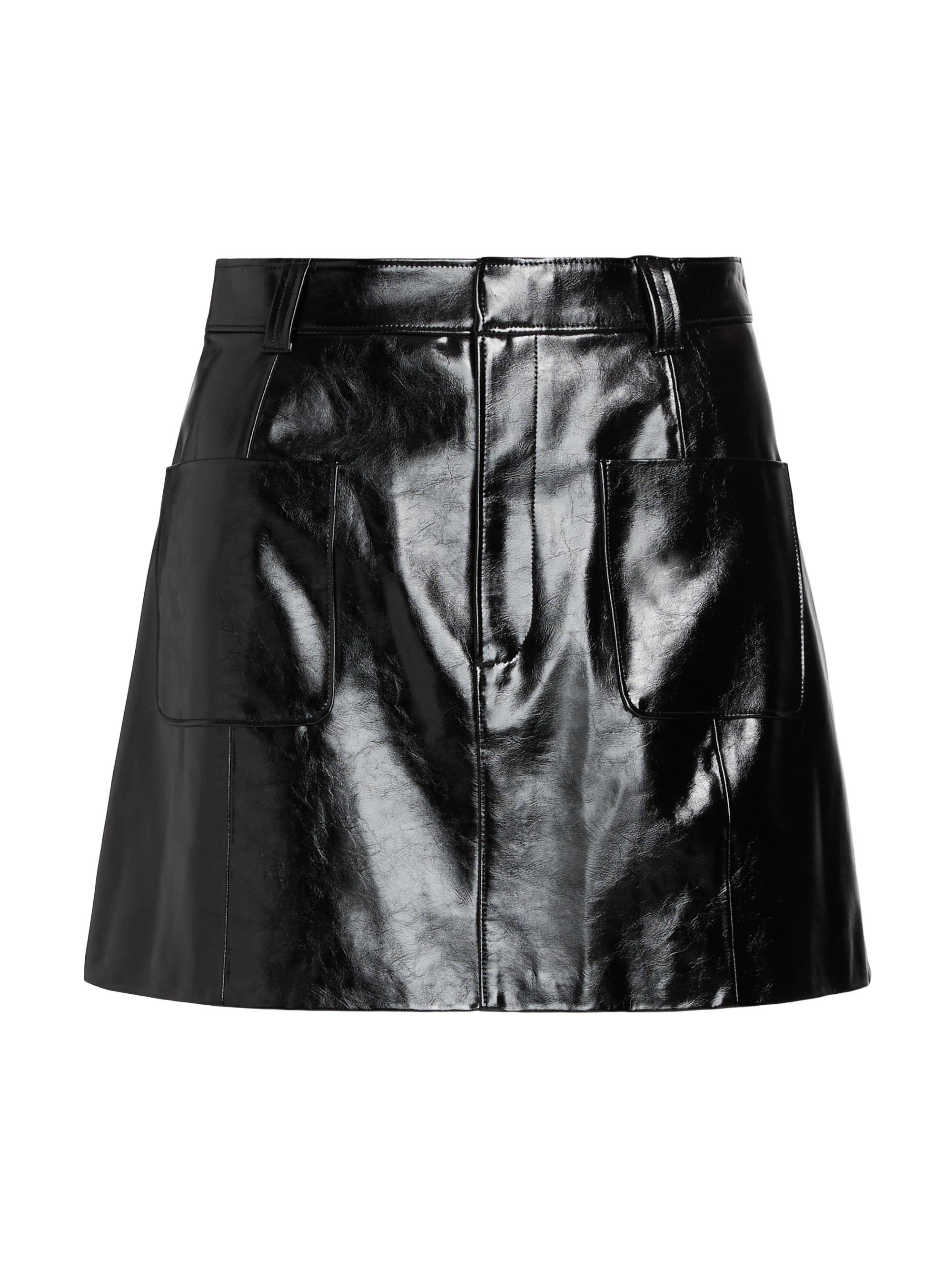 CINQ A SEPT Women's Tade Patent Faux Leather Miniskirt - Black