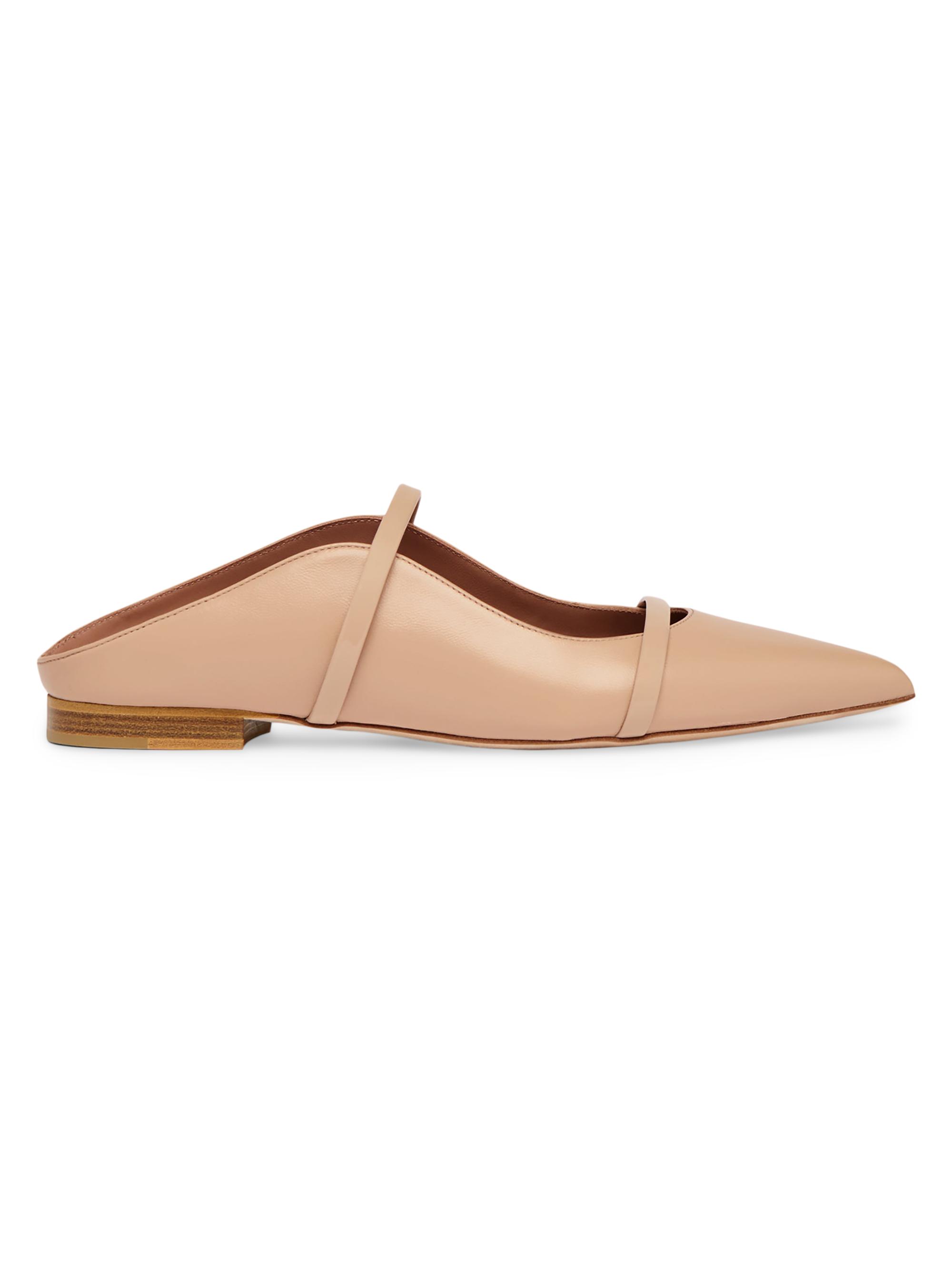 Malone Souliers Women's Maureen Leather Flat Mules - Buff