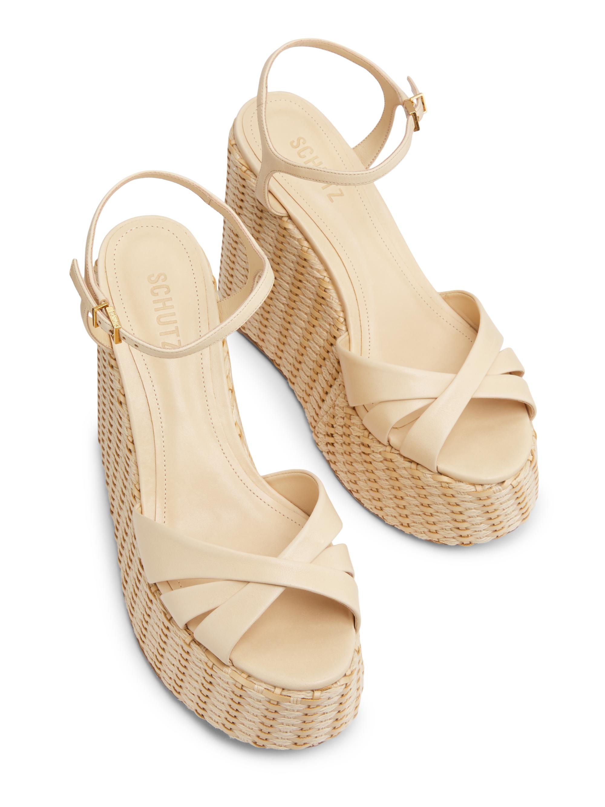 Schutz Keefa 125MM Leather Platform Wedge Sandals Saks Fifth Avenue