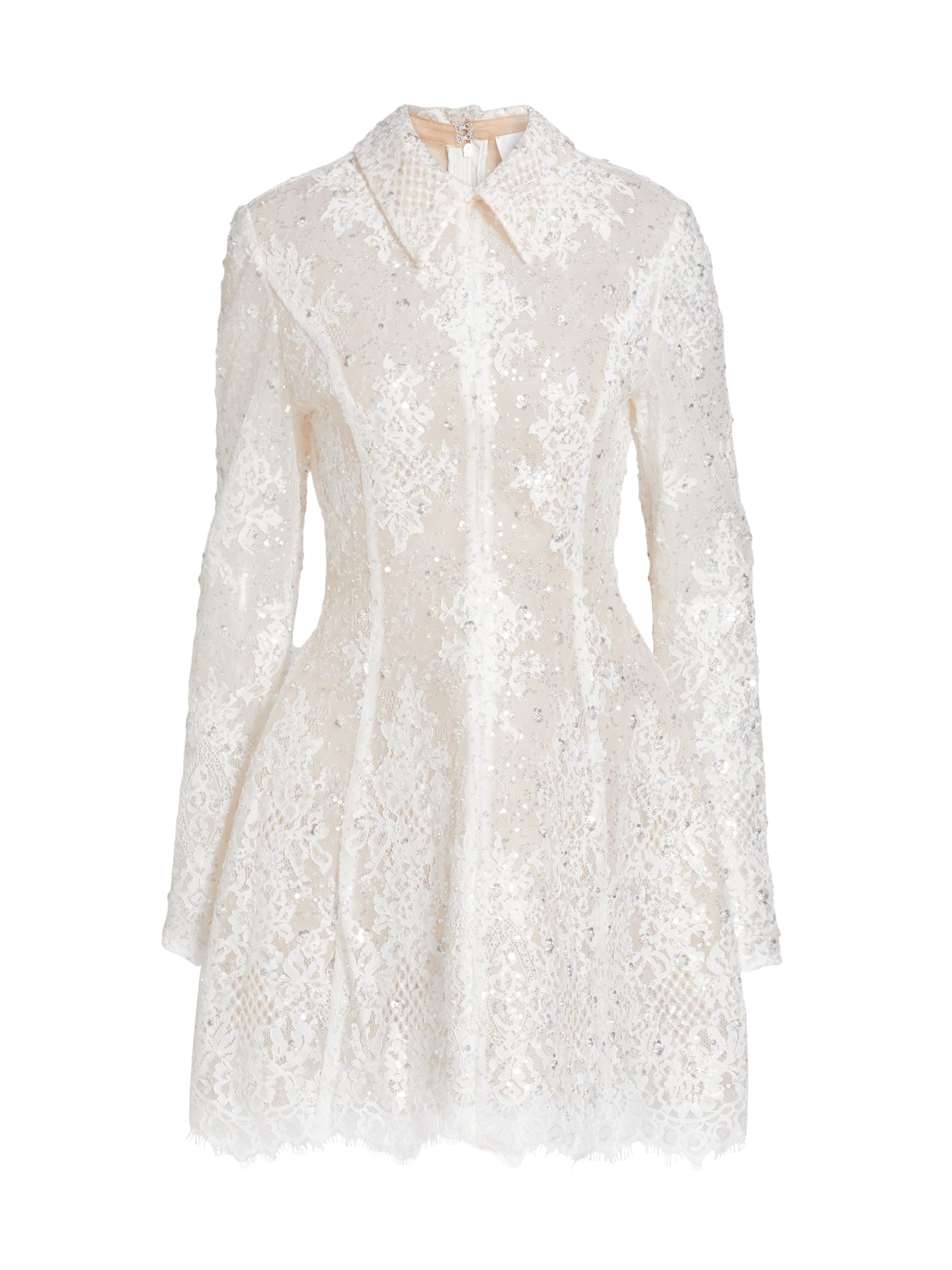 Bronx and Banco Adelaide Lace Appliqué Minidress | Saks Fifth Avenue