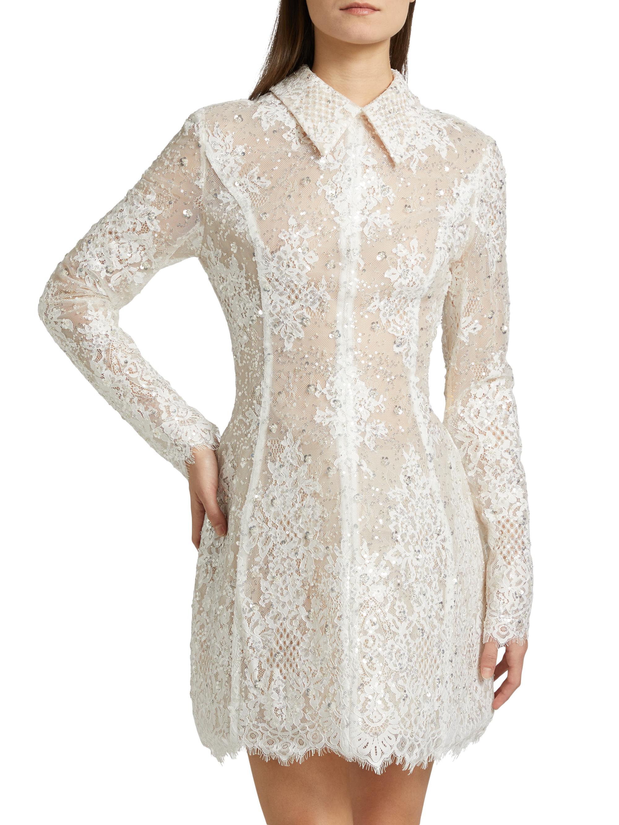 Bronx Banco Adelaide Lace Appliqué Minidress | Saks Fifth Avenue