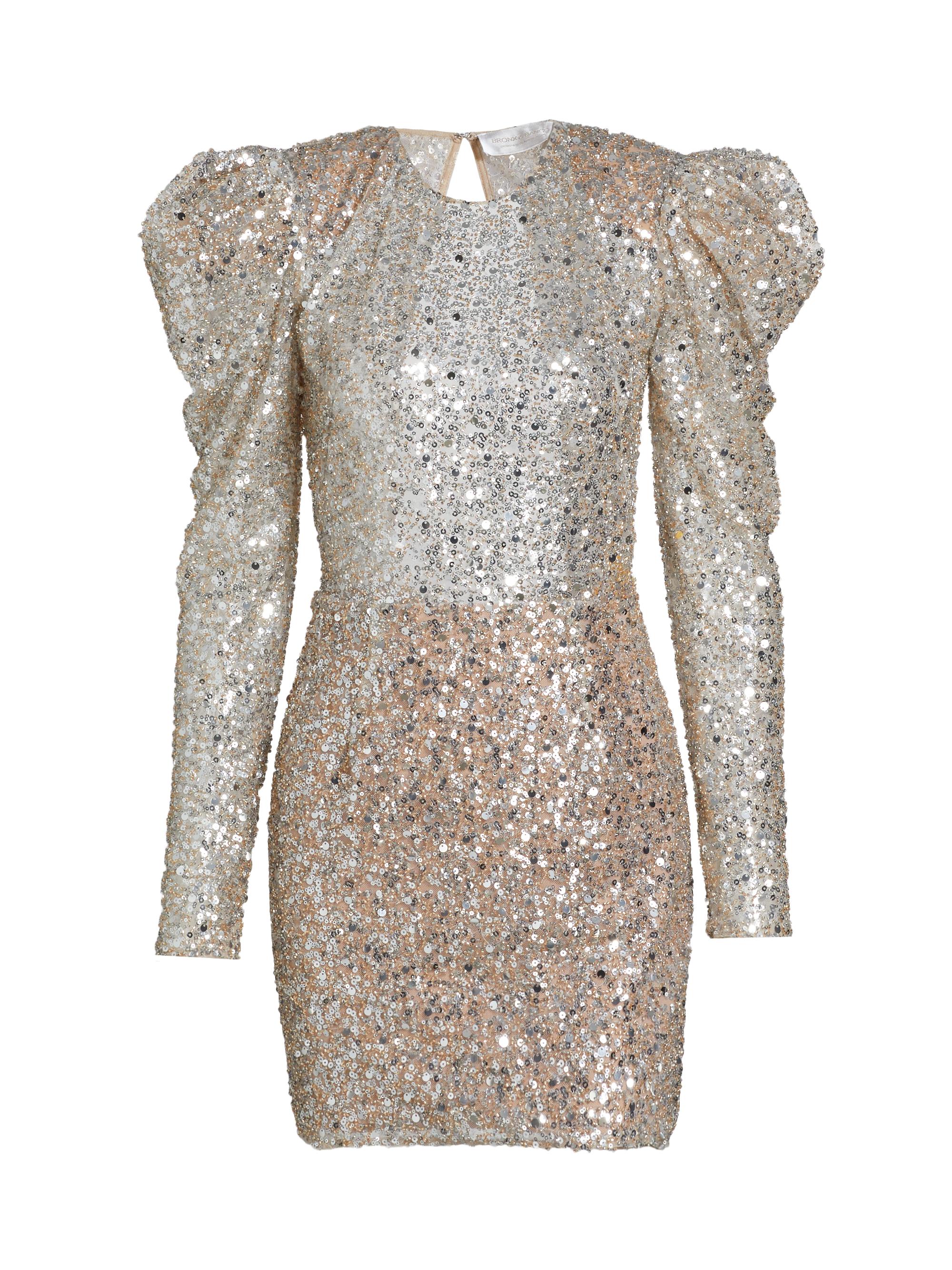 Bronx and Banco Women's Tessa Metallic Sequin Minidress - White