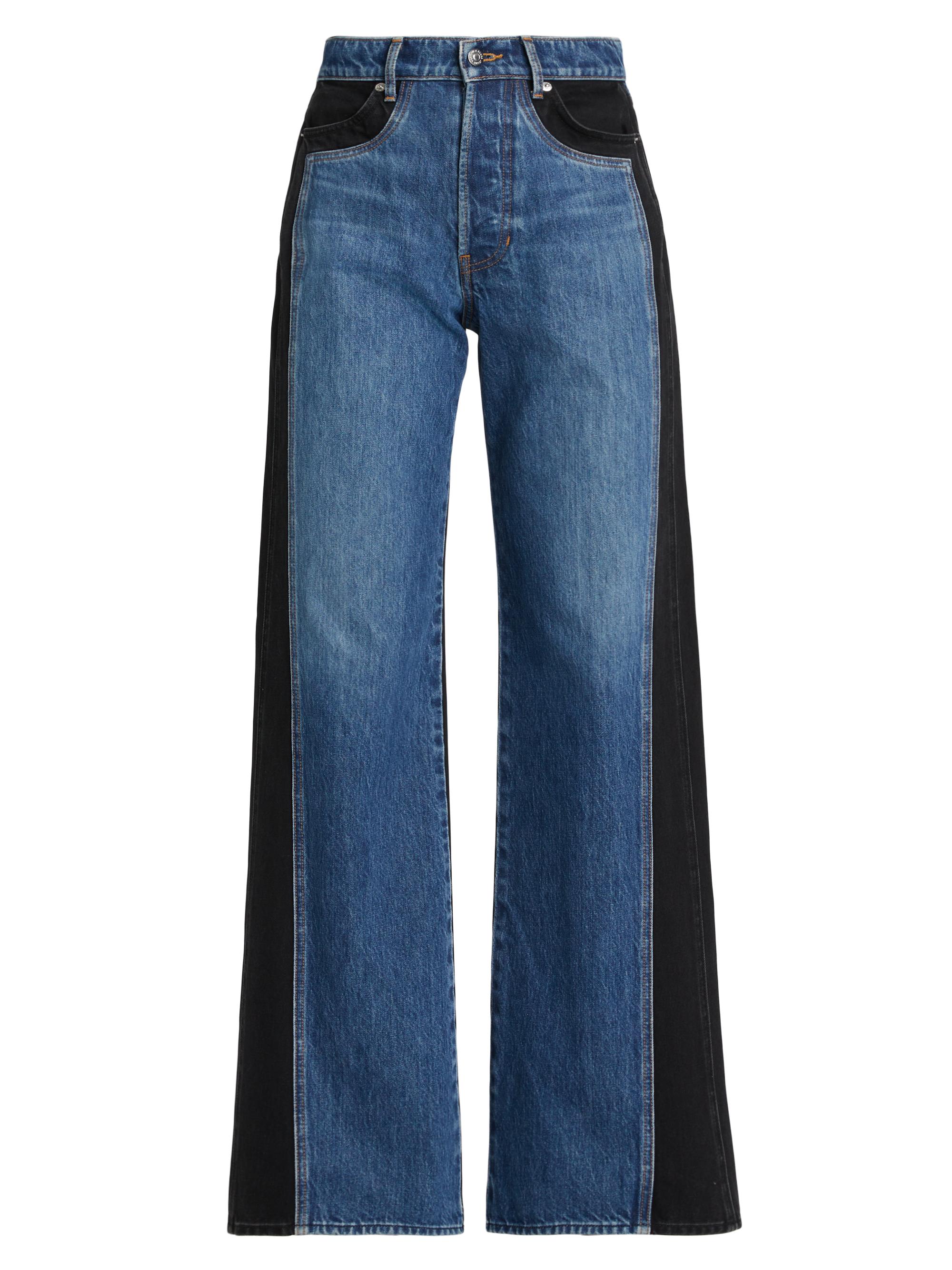 Veronica Beard Women's Taylor Colorblocked High-Rise Wide Flare Jeans - Blue Moon Colorblock