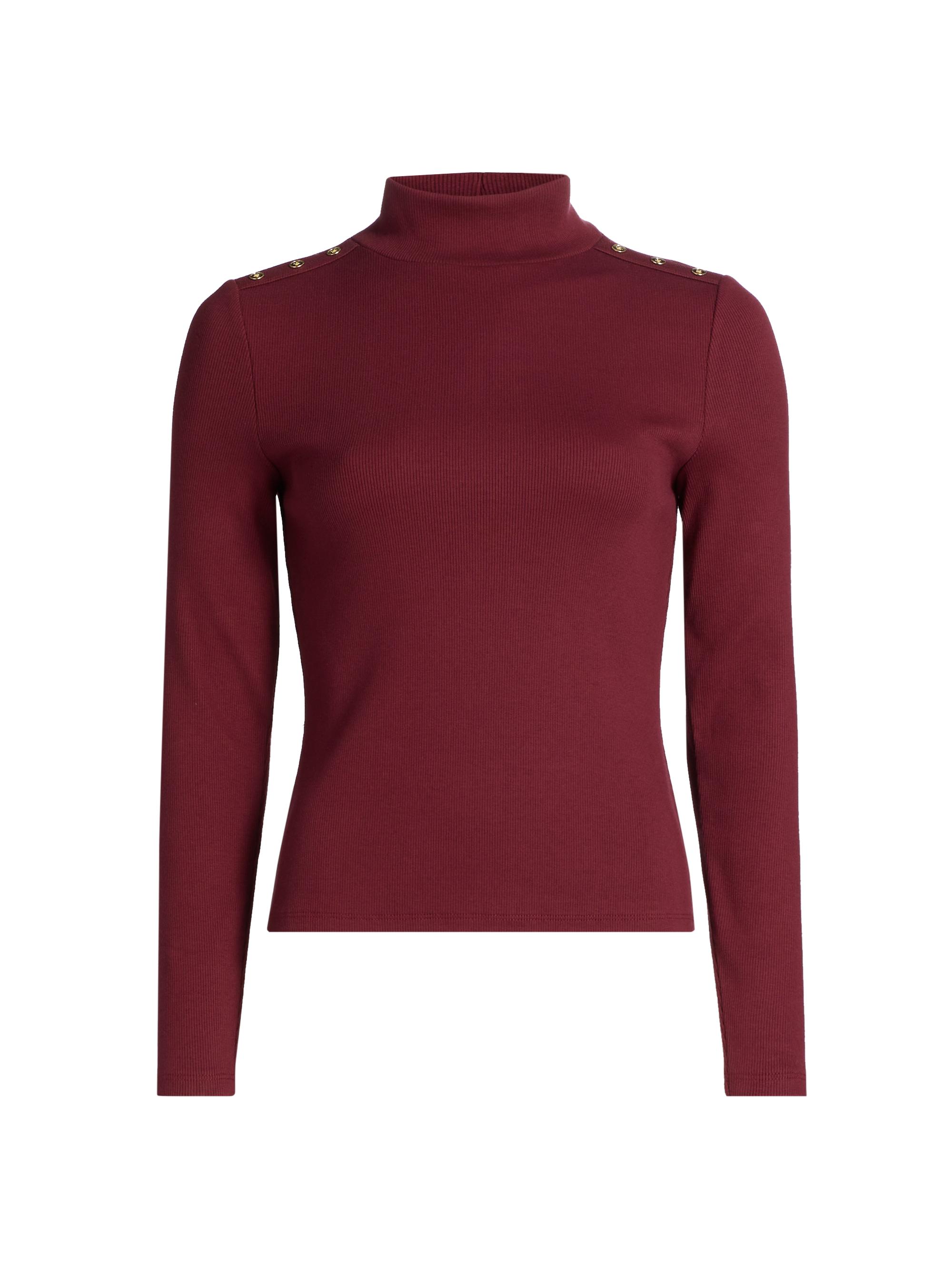 Veronica Beard Women's Nate Ribbed Cotton Top - Wine