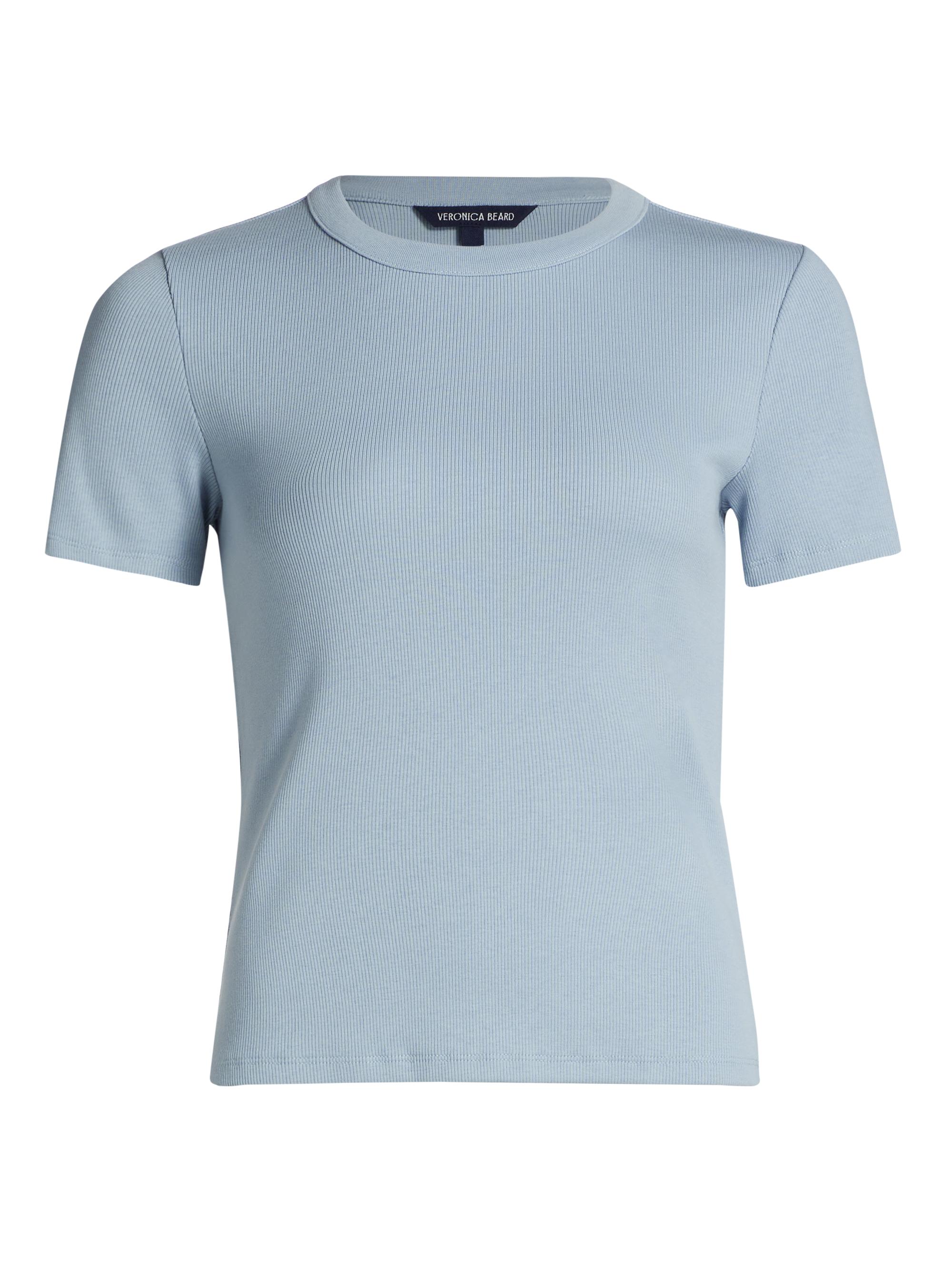Veronica Beard Women's Pruitt Ribbed Cotton T-Shirt - Smoke Blue