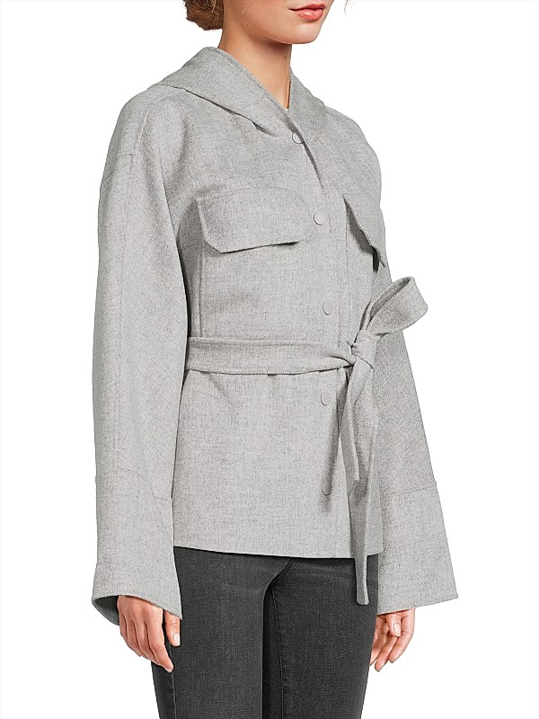 Shop Weekend Max Mara Bussola Wool-Blend Tie-Waist Jacket Shop Weekend Max Mara Bussola Wool-Blend Tie-Waist Jacket