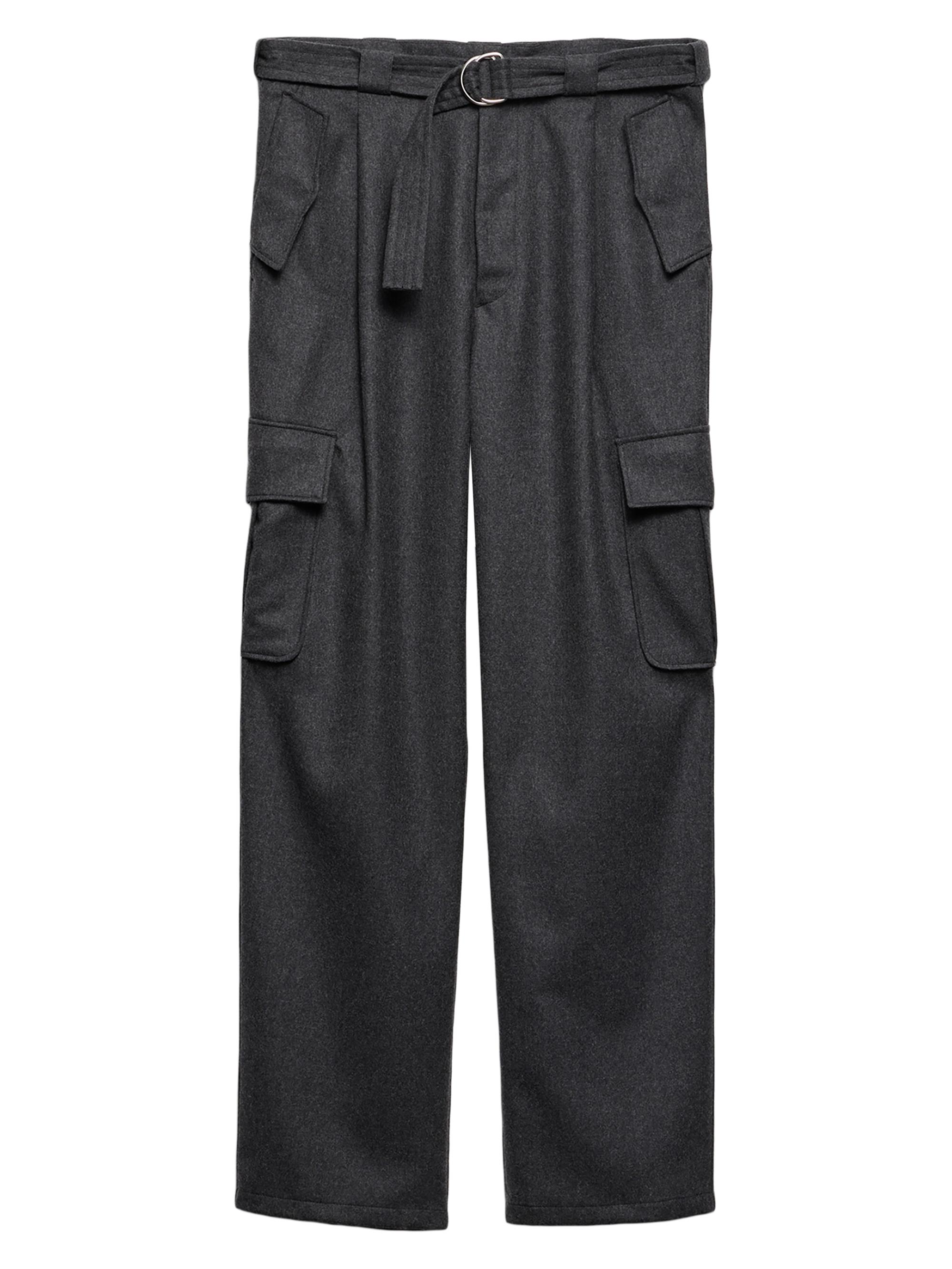 Prada Men's Wool Pants with Cargo Pockets - Grey