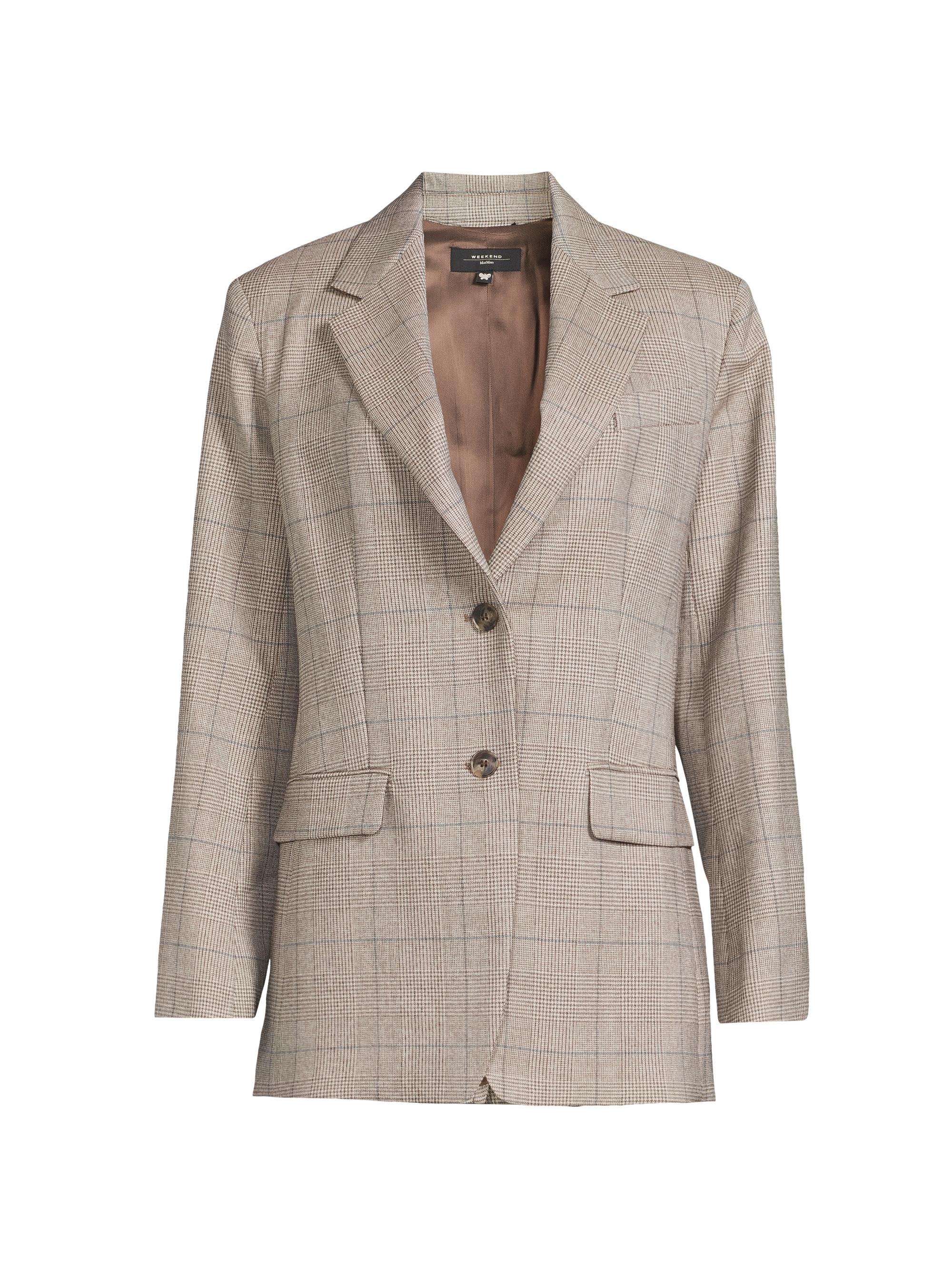 Weekend Max Mara Women's Burgos Plaid Tailored Jacket - Biscuit