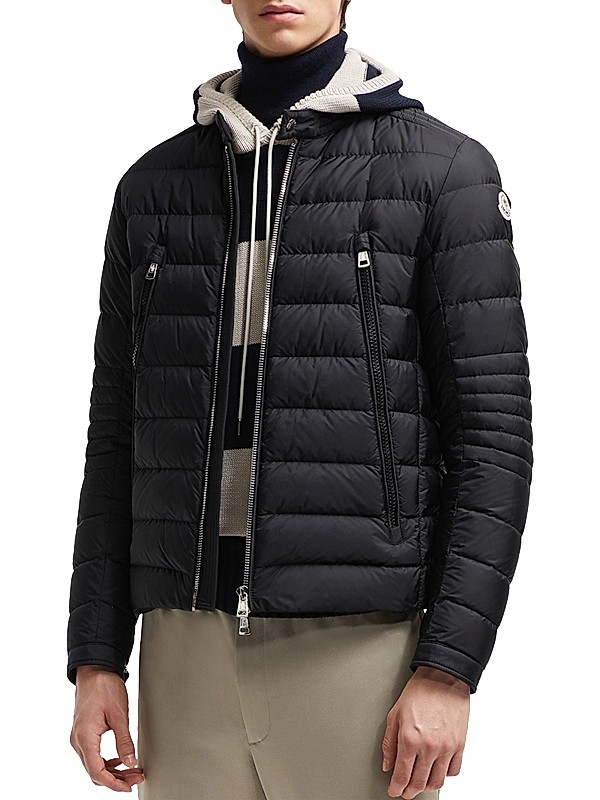 Shop Moncler Amiot Down Biker Jacket | Saks Fifth Avenue Shop Moncler Amiot Down Biker Jacket | Saks Fifth Avenue